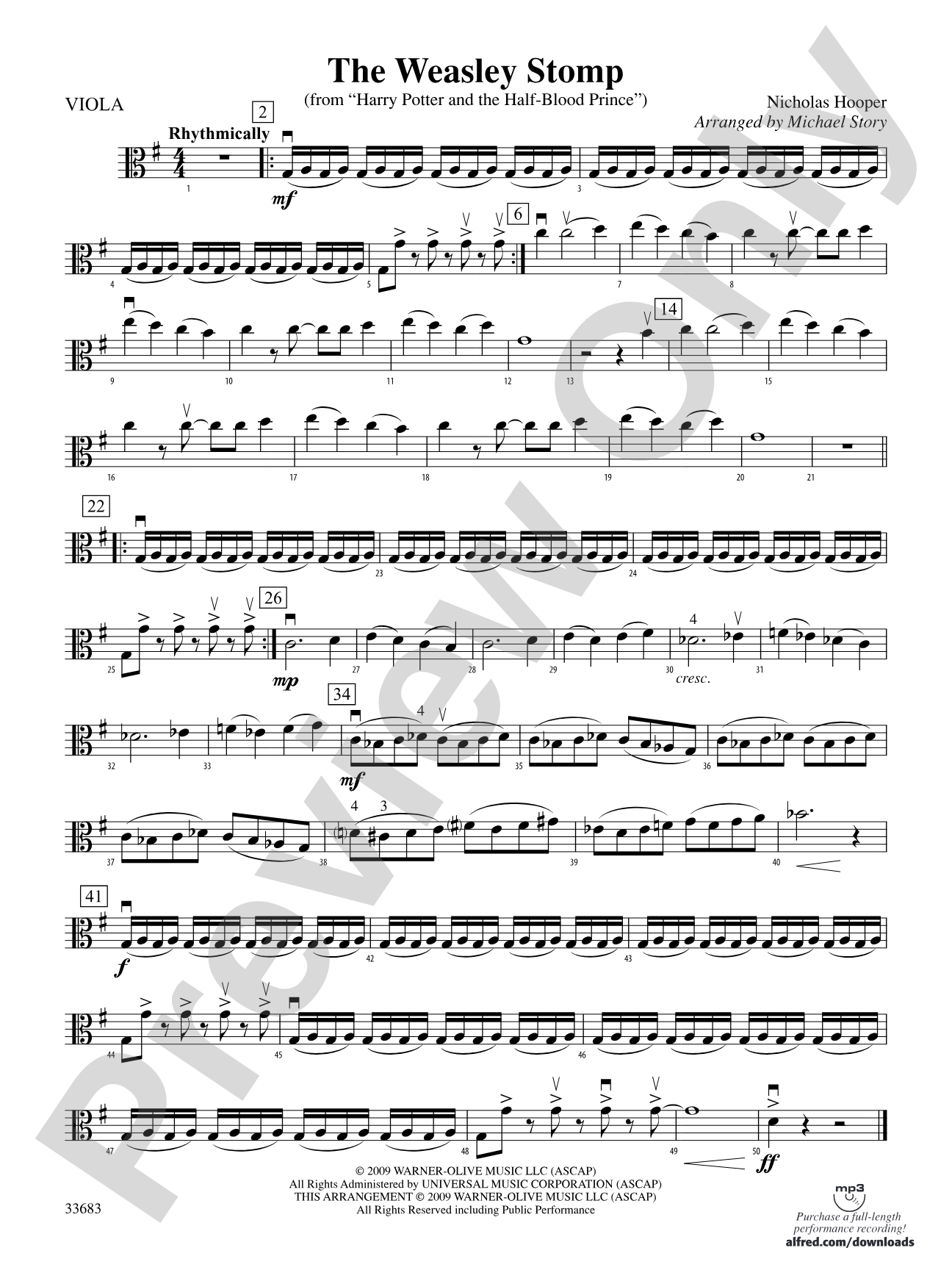 The Weasley Stomp (from Harry Potter and the Half-Blood Prince): Viola