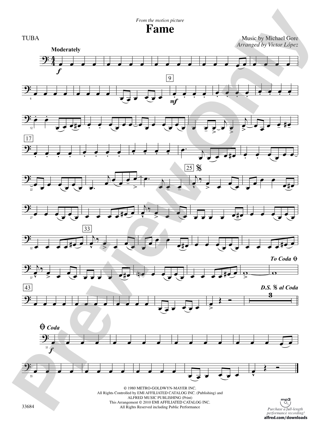 Fame (from the motion pictureFame): Tuba