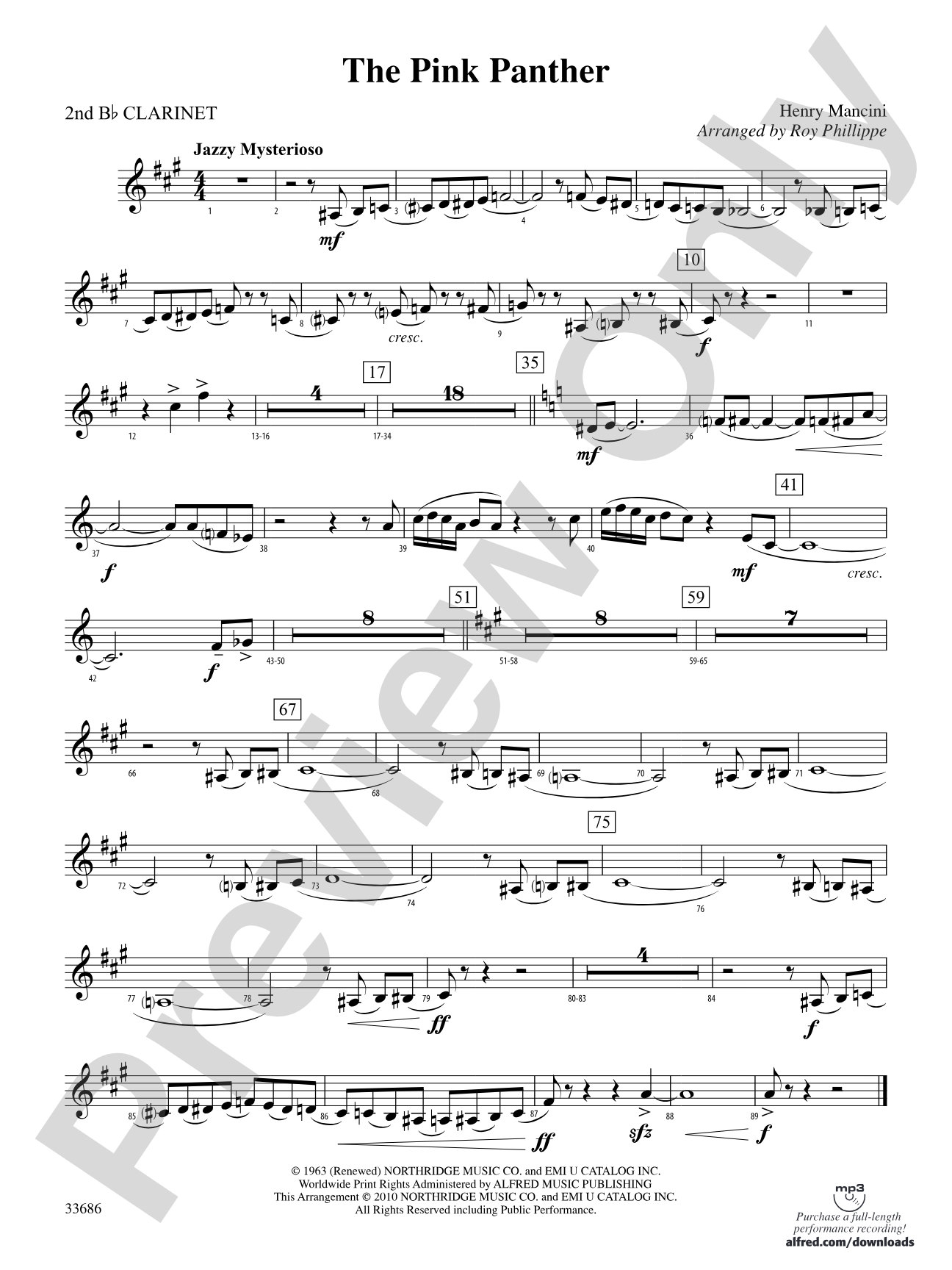 The Pink Panther: 2nd B-flat Clarinet