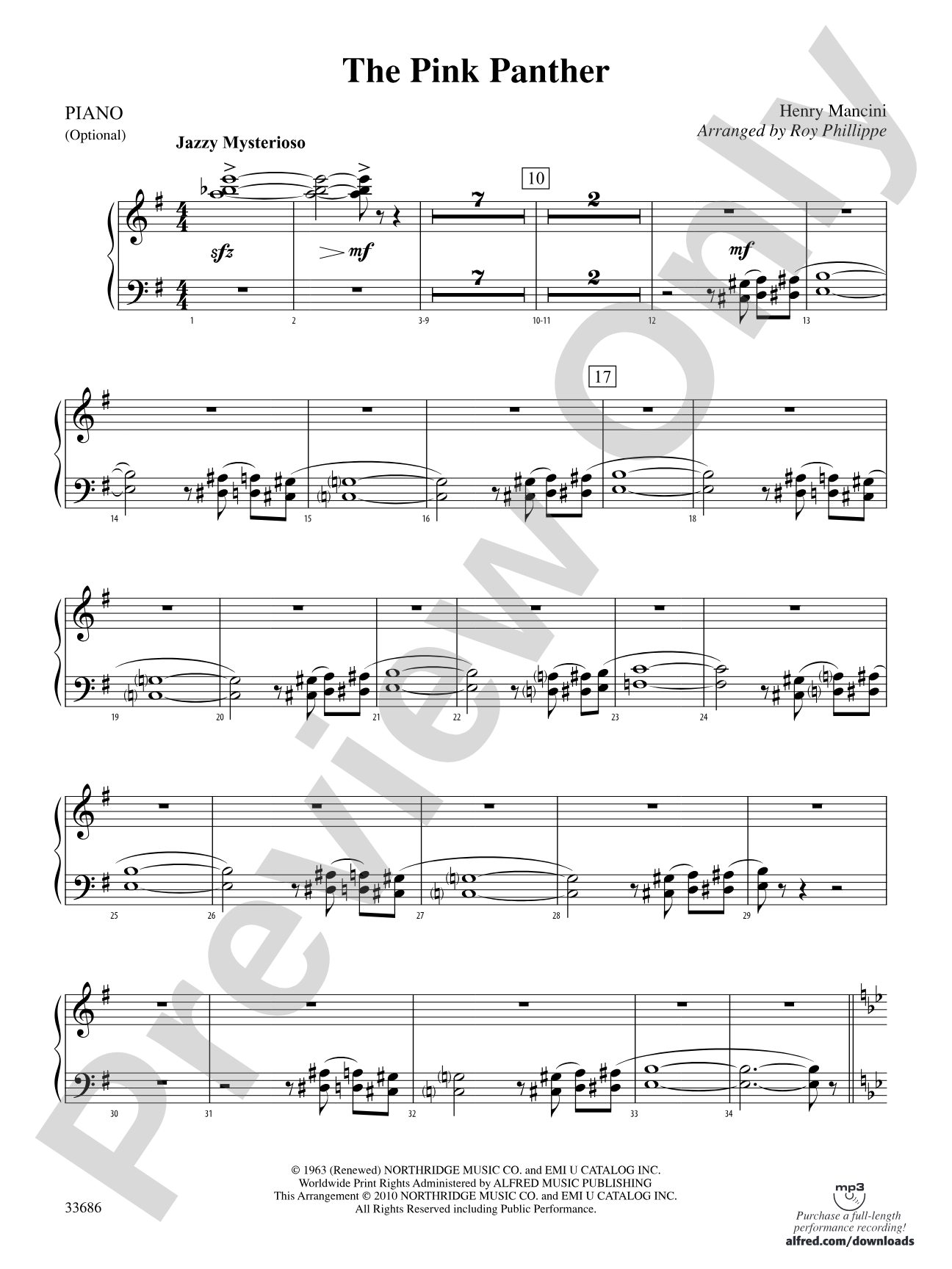 The Pink Panther: Piano Accompaniment