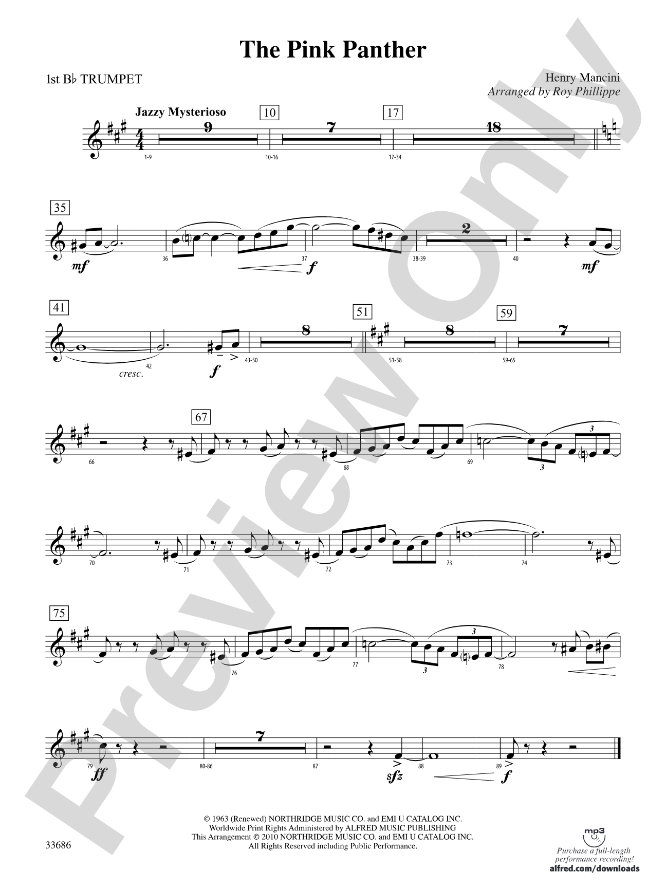 The Pink Panther: 1st B-flat Trumpet