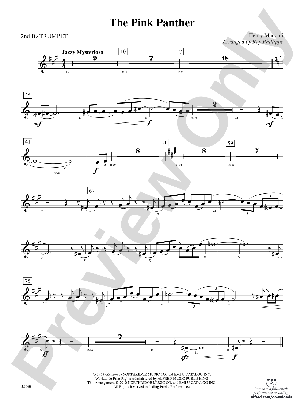 The Pink Panther: 2nd B-flat Trumpet