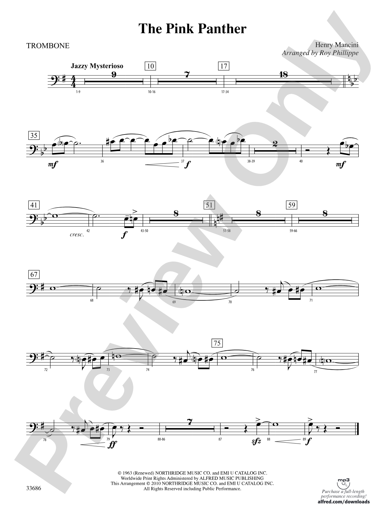 The Pink Panther: 1st Trombone
