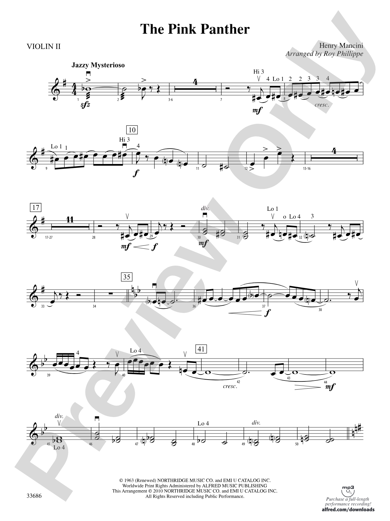 The Pink Panther: 2nd Violin