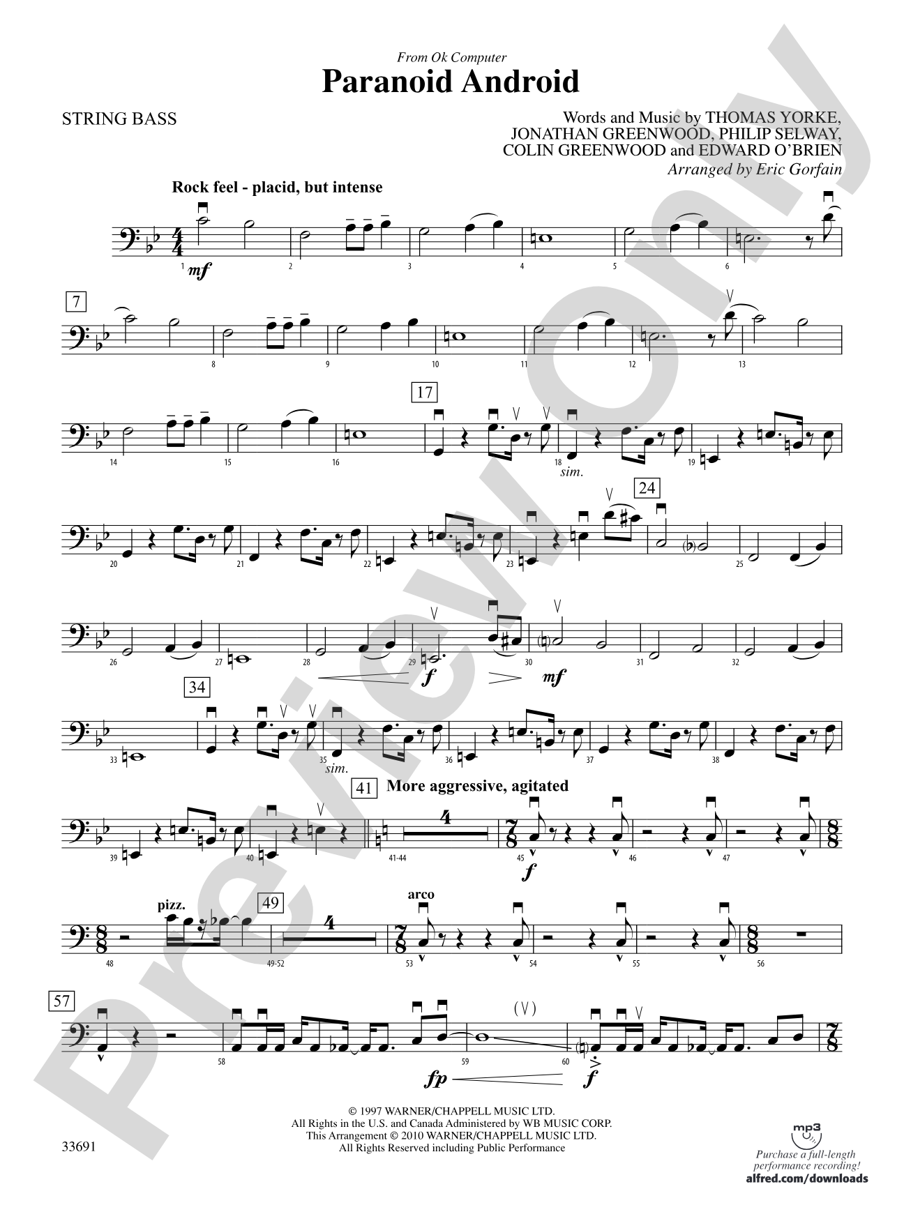 Paranoid Android (from OK Computer): String Bass