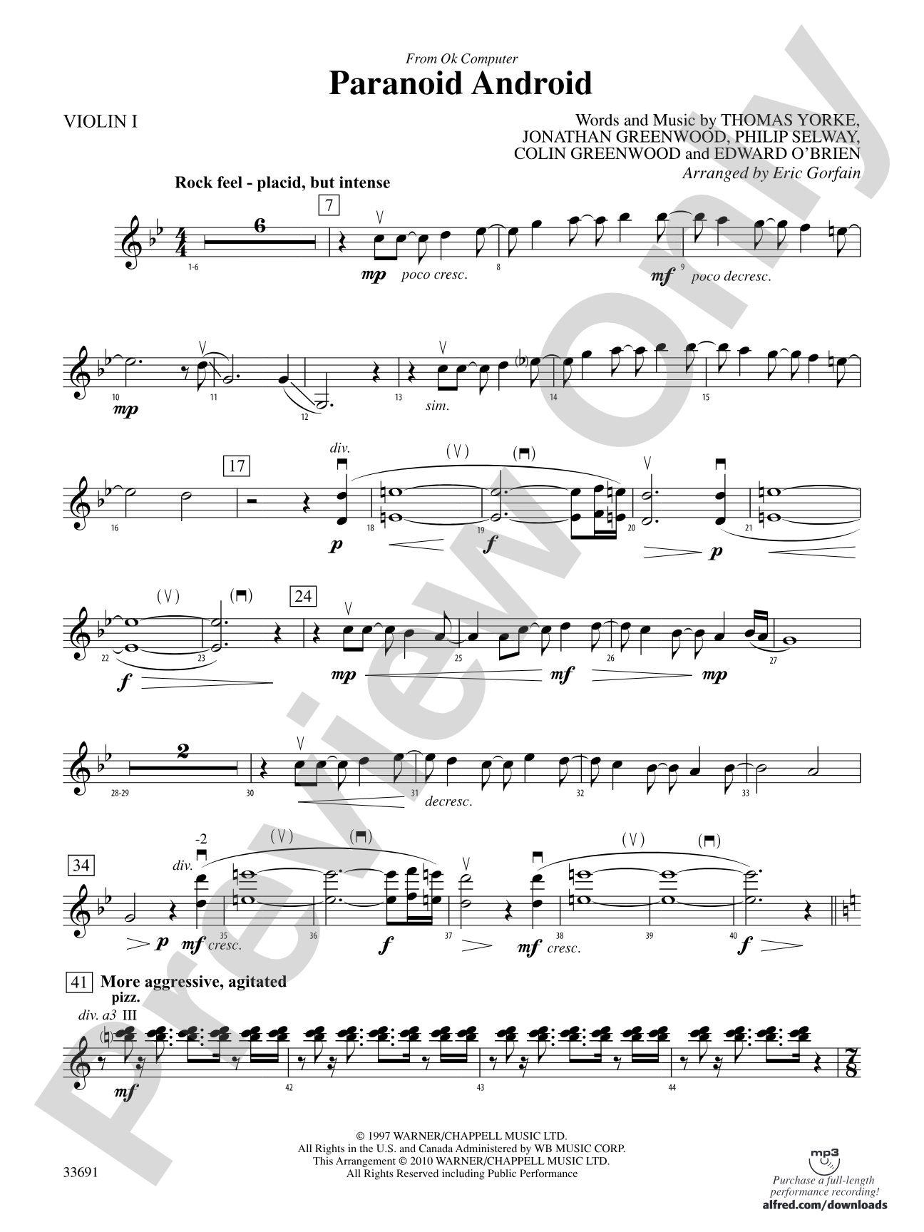 Paranoid Android (from OK Computer): 1st Violin