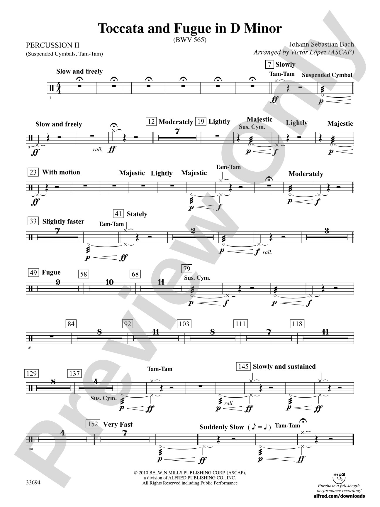 Toccata and Fugue in D Minor: 2nd Percussion