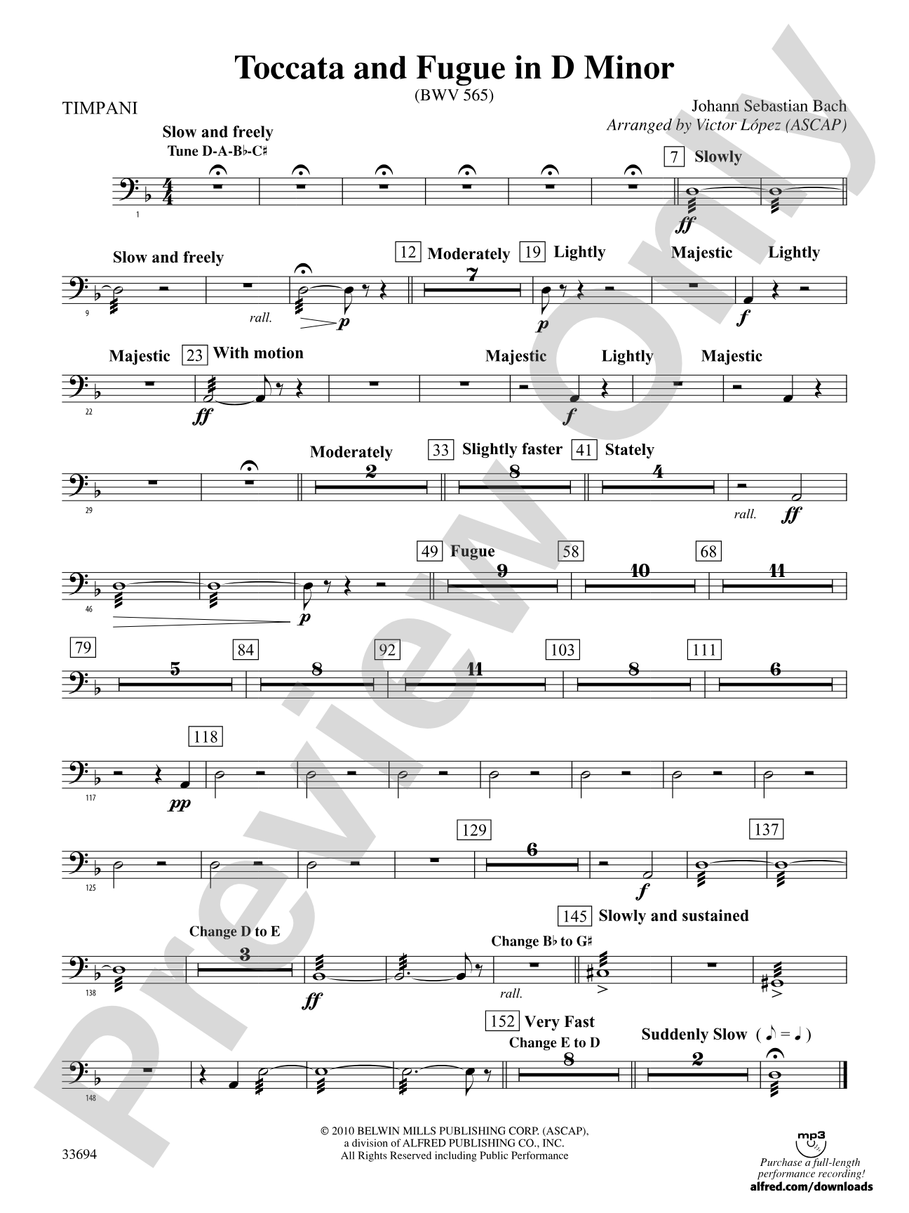 Toccata and Fugue in D Minor: Timpani