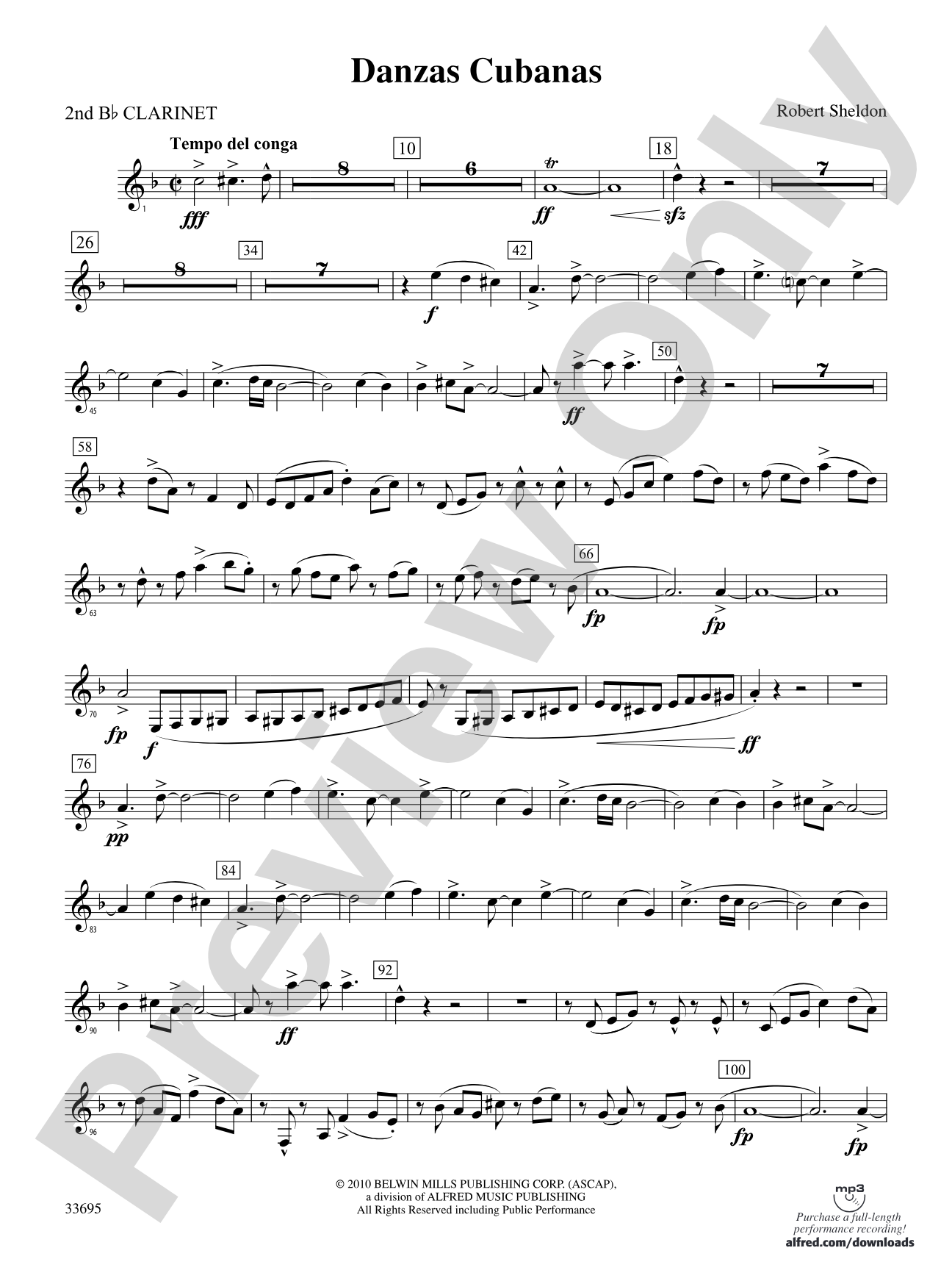 Danzas Cubanas: 2nd B-flat Clarinet