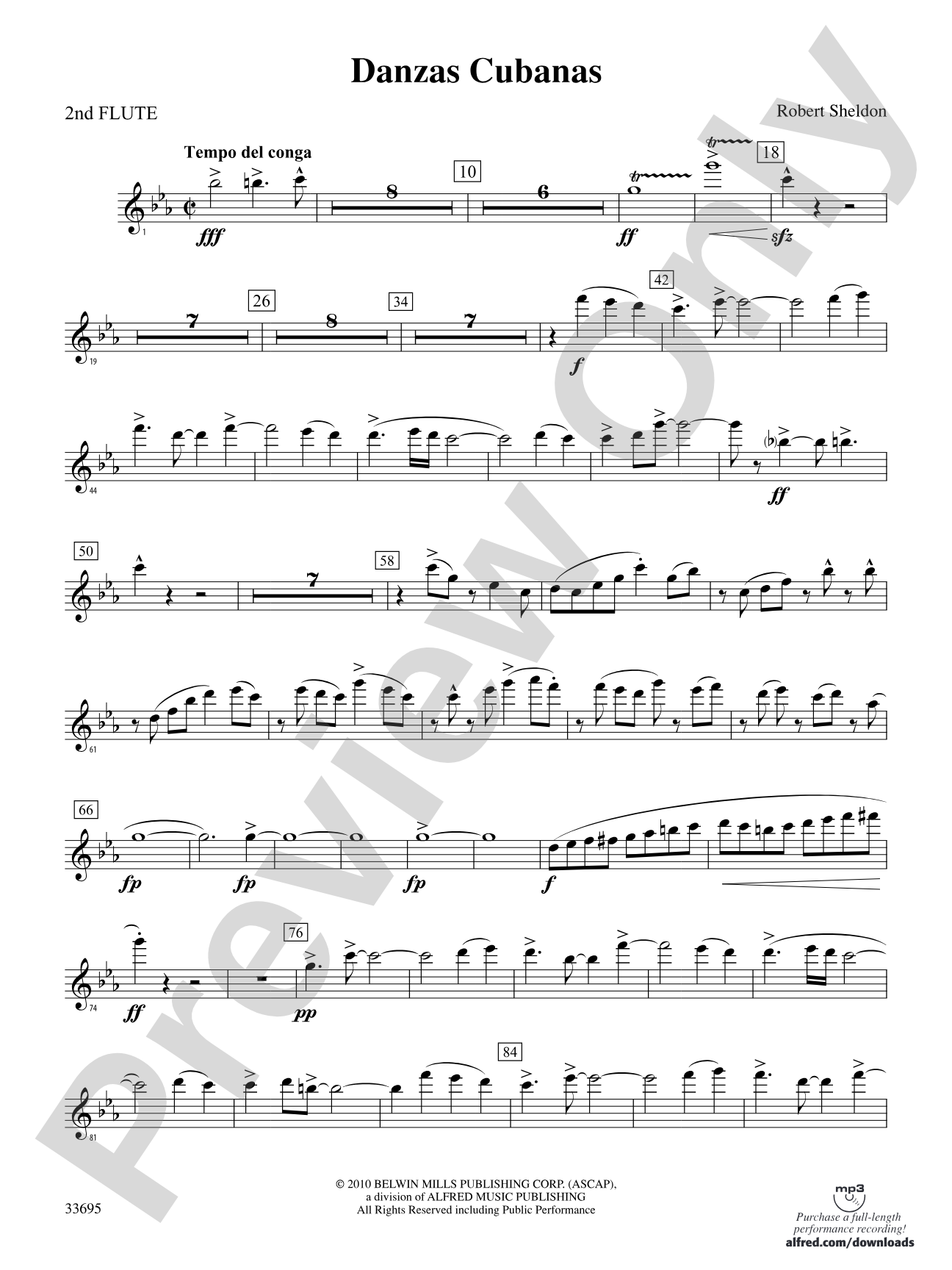 Danzas Cubanas: 2nd Flute