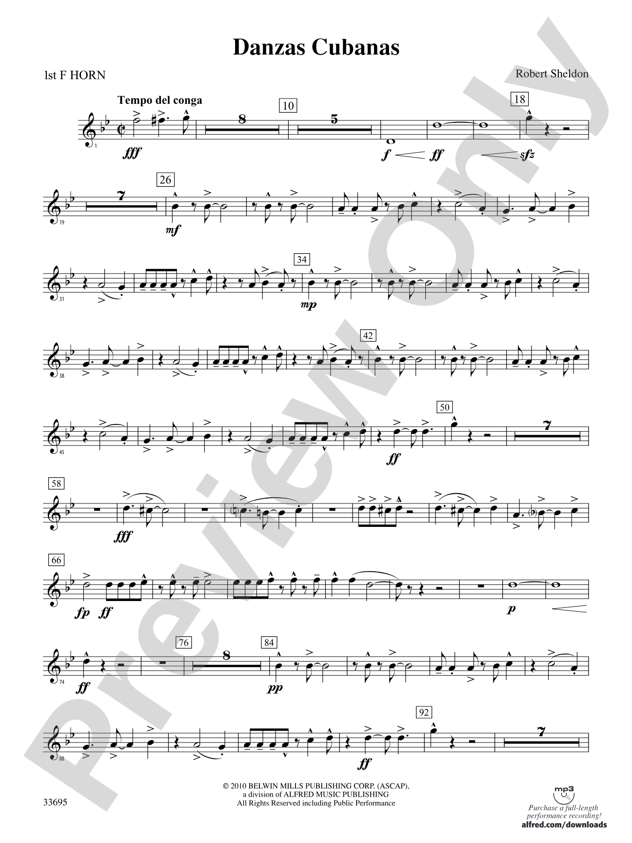 Danzas Cubanas: 1st F Horn