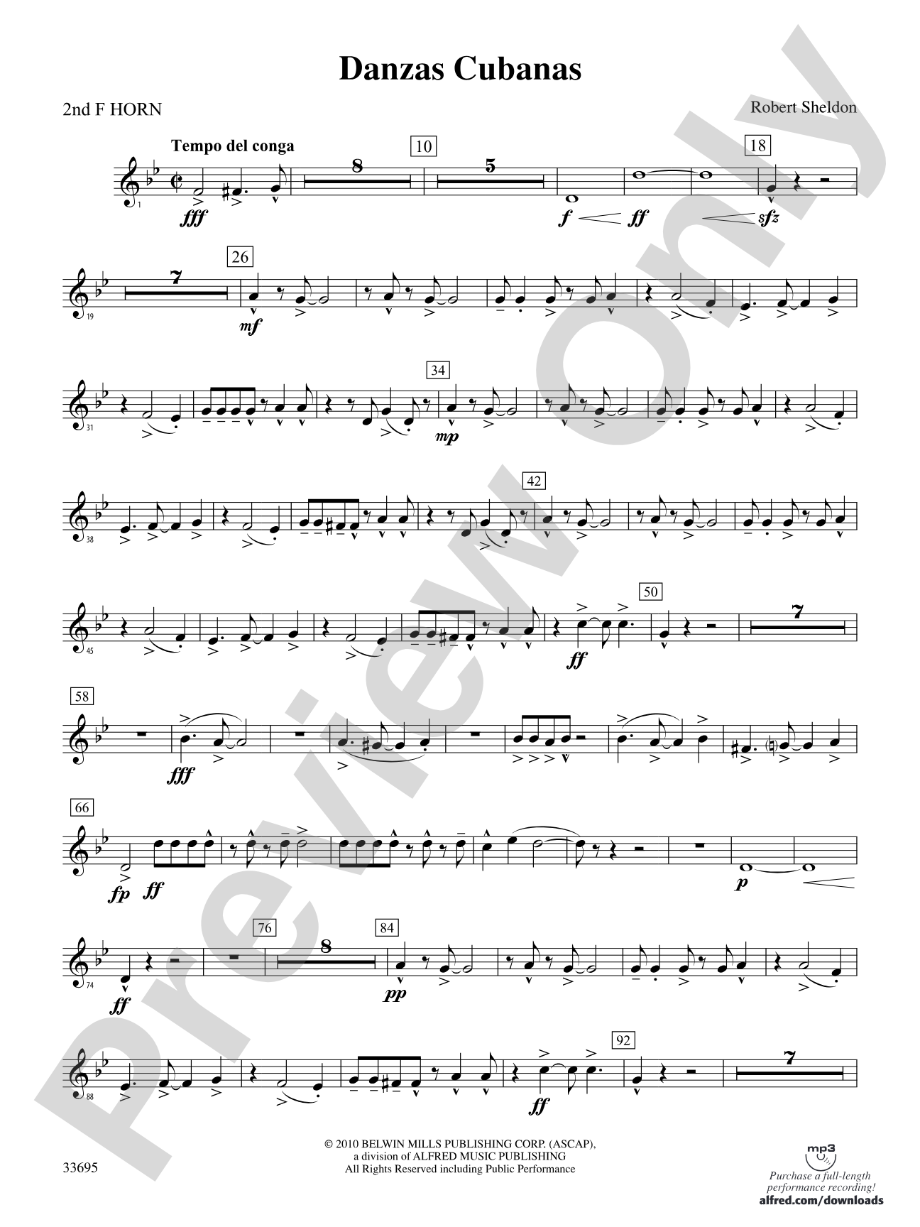 Danzas Cubanas: 2nd F Horn