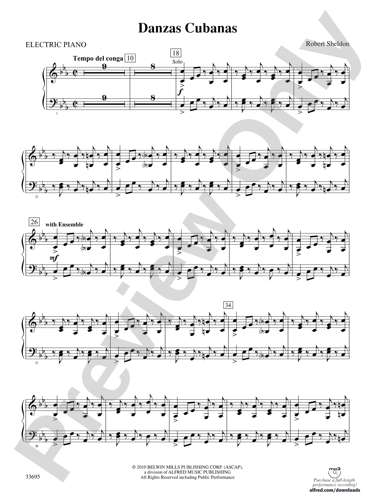 Danzas Cubanas: Piano Accompaniment