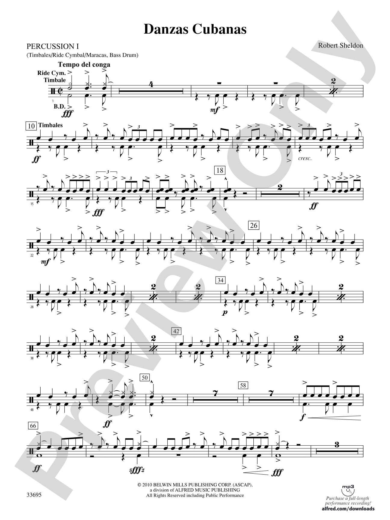 Danzas Cubanas: 1st Percussion