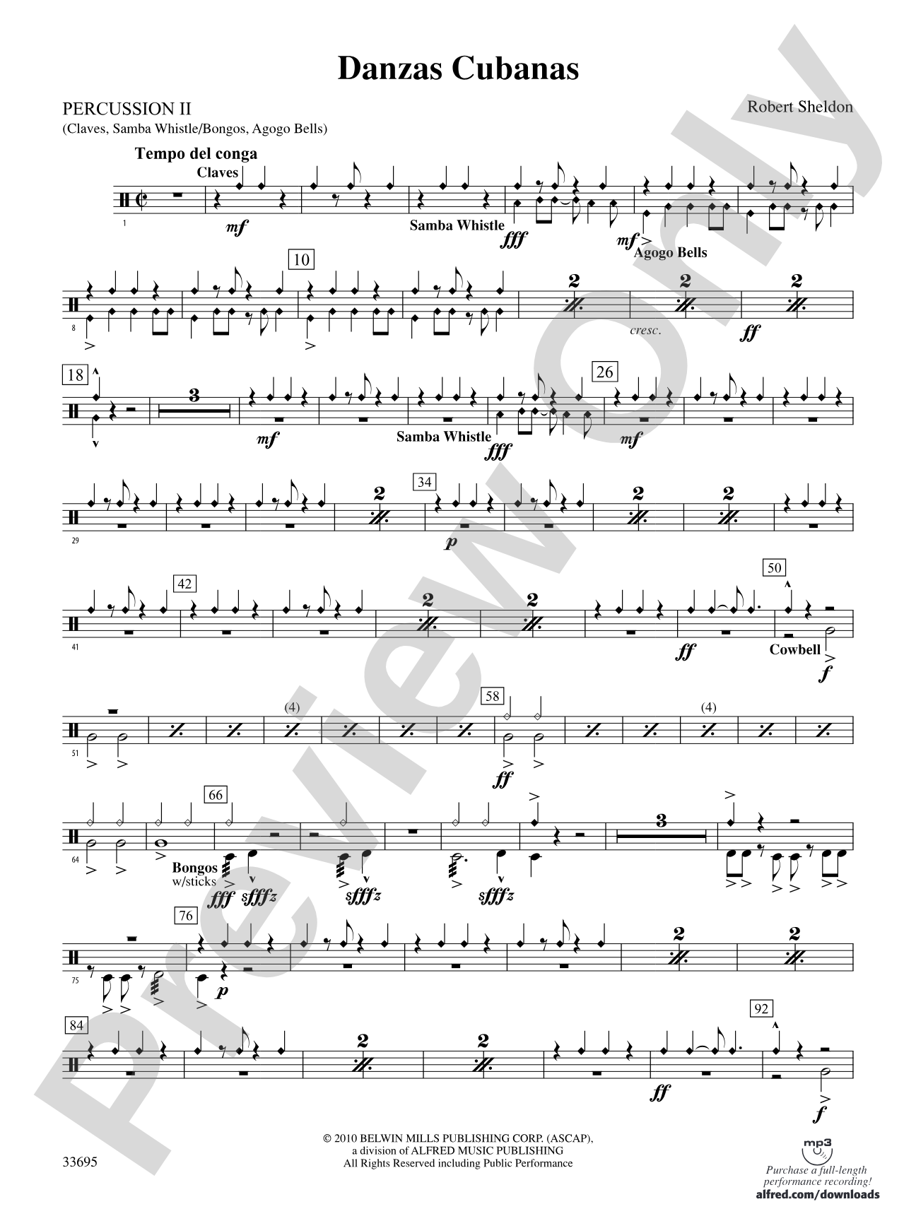 Danzas Cubanas: 2nd Percussion
