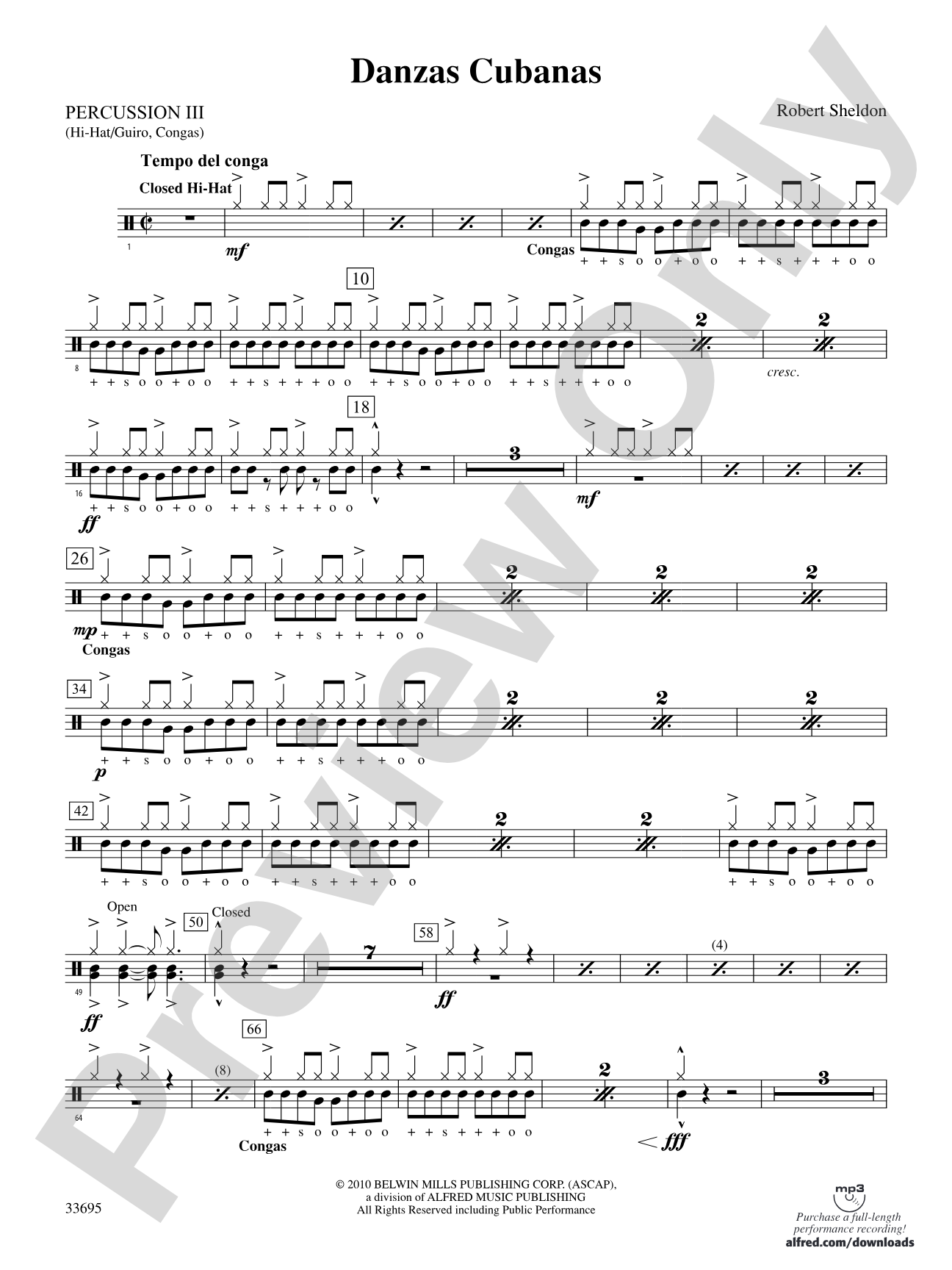 Danzas Cubanas: 3rd Percussion