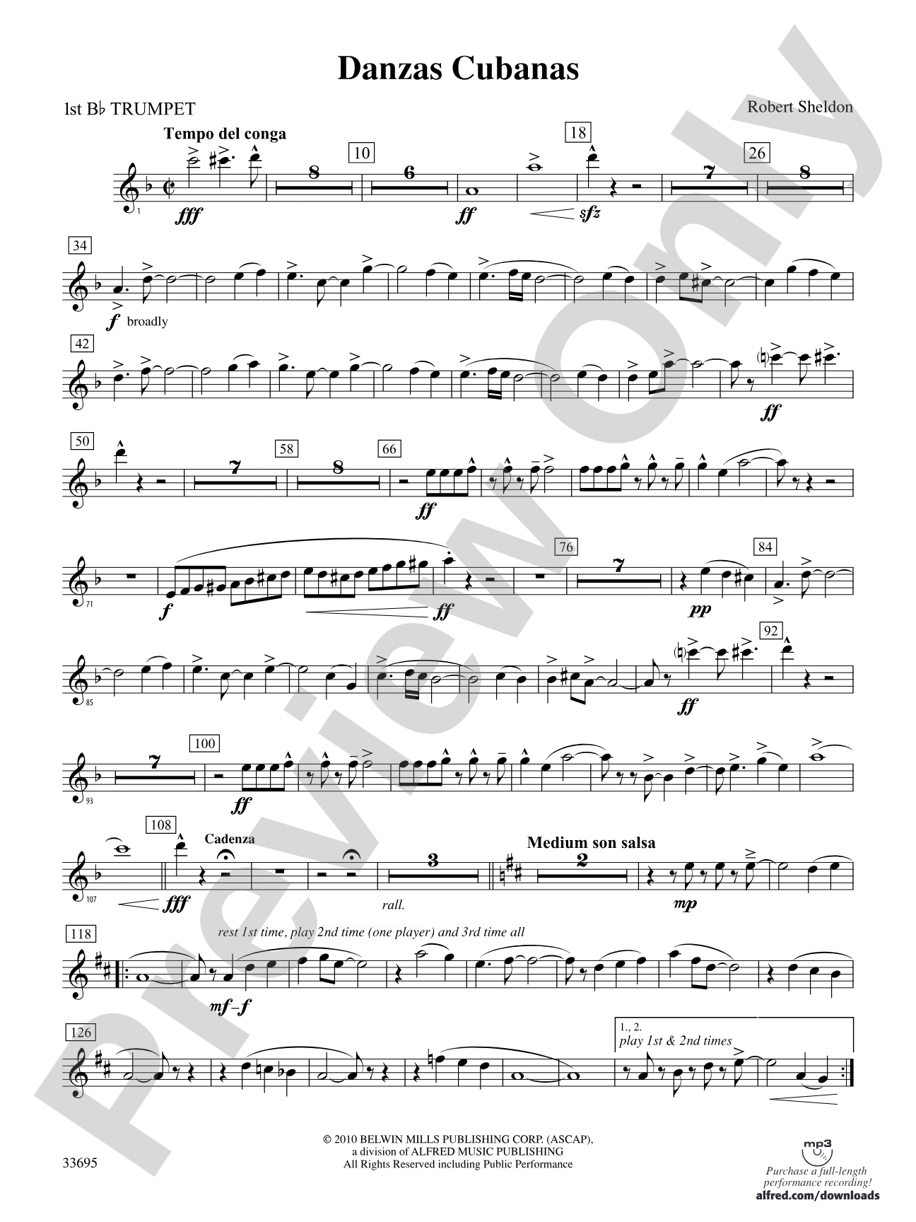 Danzas Cubanas: 1st B-flat Trumpet