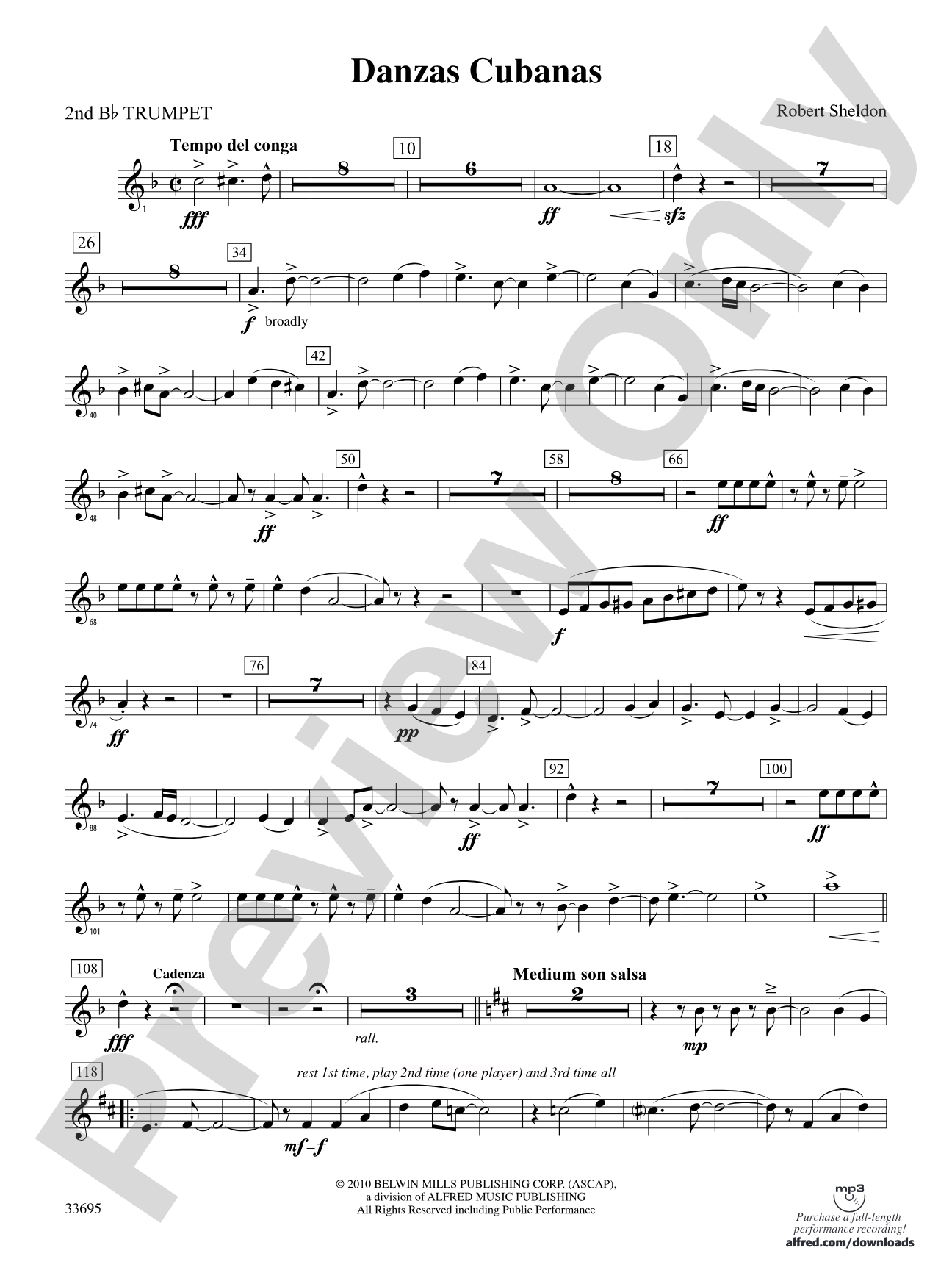 Danzas Cubanas: 2nd B-flat Trumpet