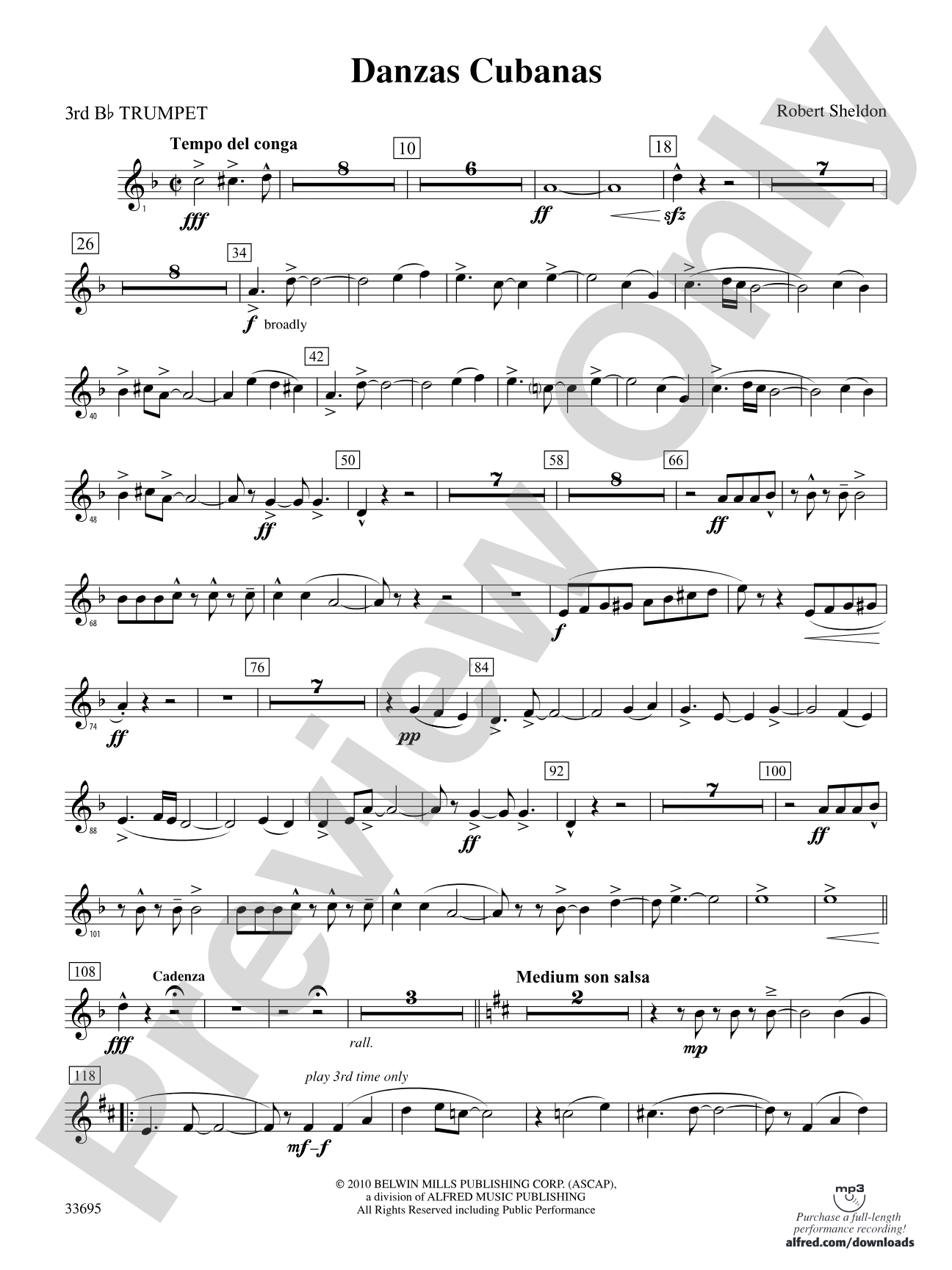 Danzas Cubanas: 3rd B-flat Trumpet