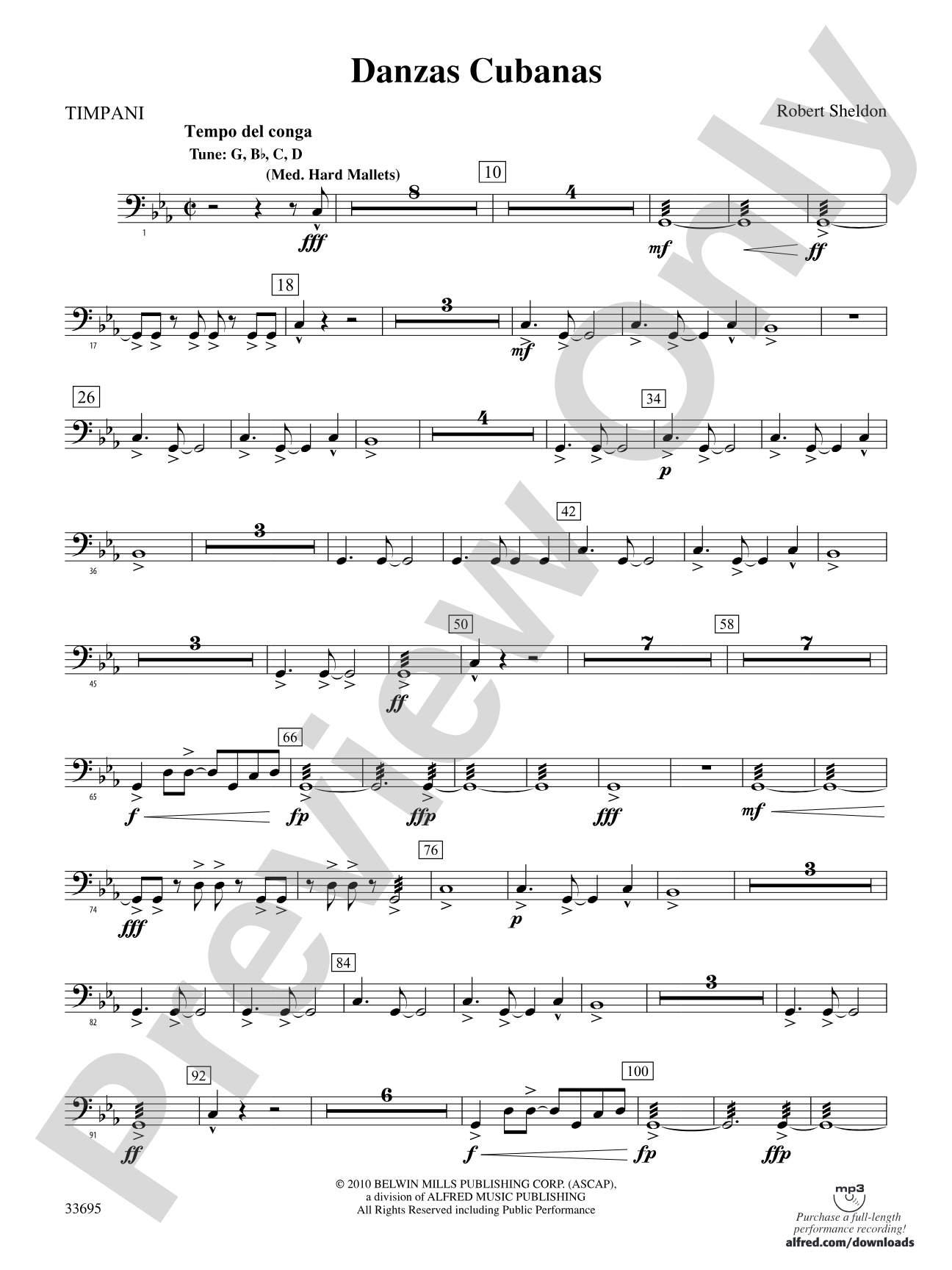 Danzas Cubanas: Timpani