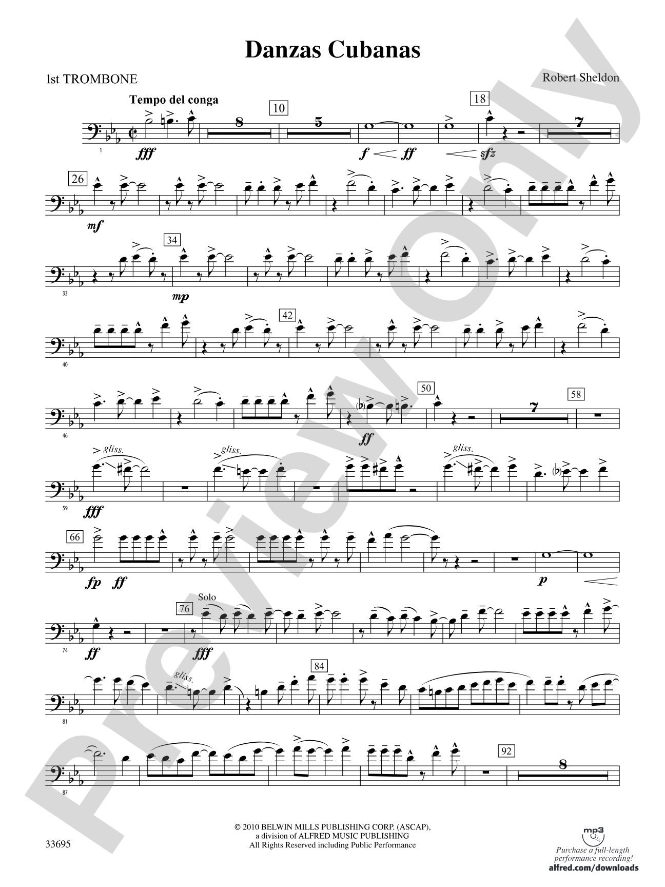 Danzas Cubanas: 1st Trombone
