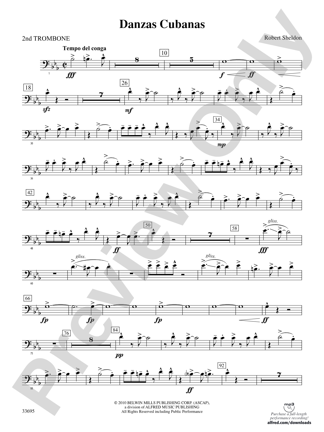 Danzas Cubanas: 2nd Trombone