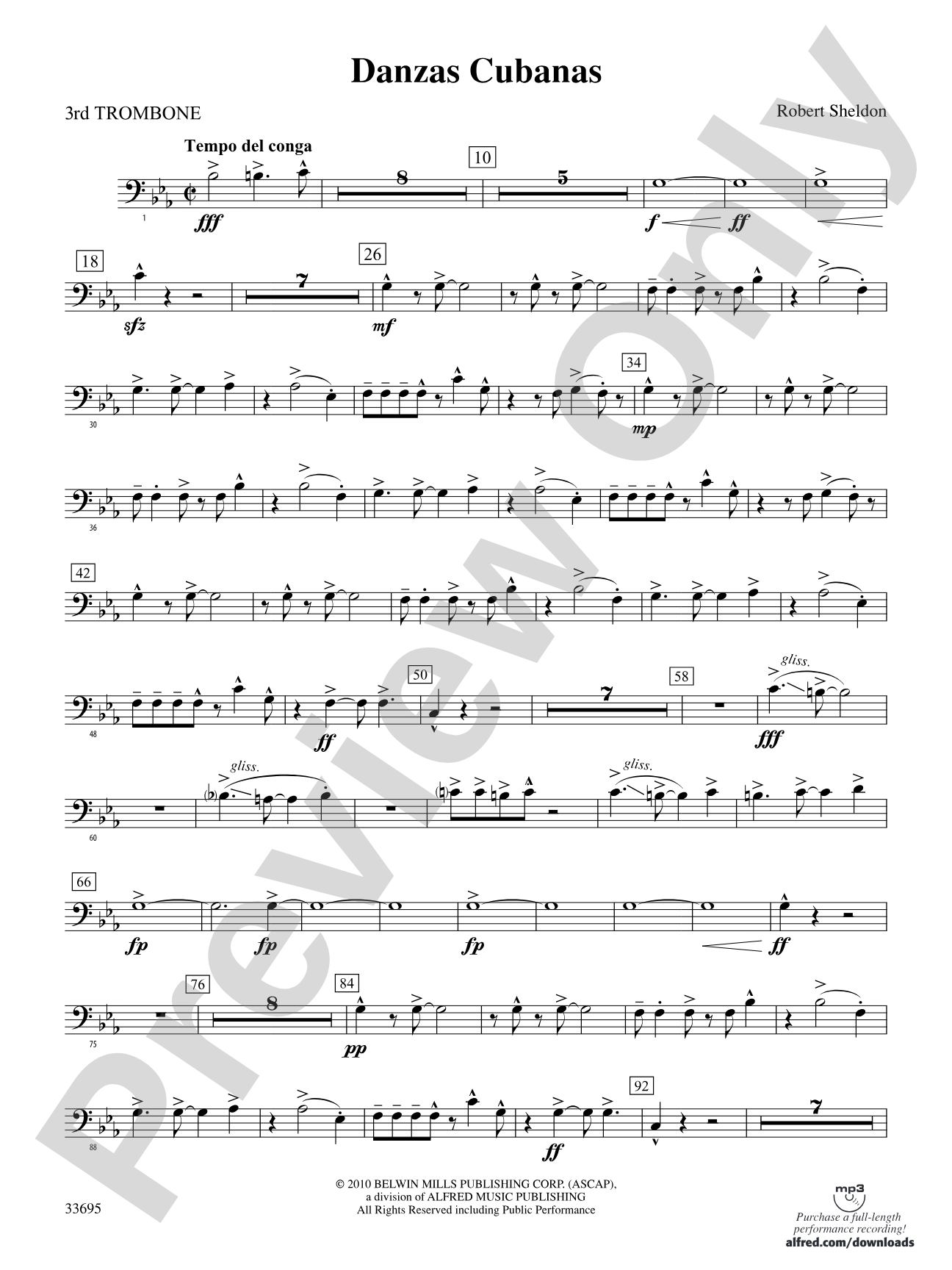 Danzas Cubanas: 3rd Trombone
