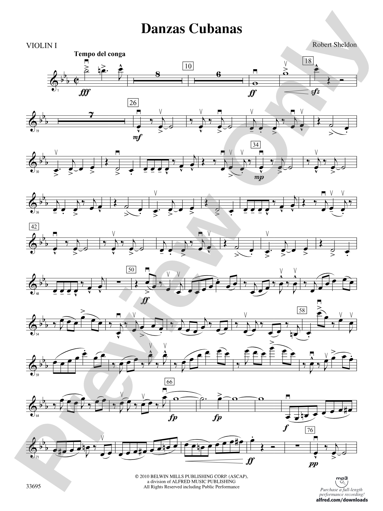 Danzas Cubanas: 1st Violin
