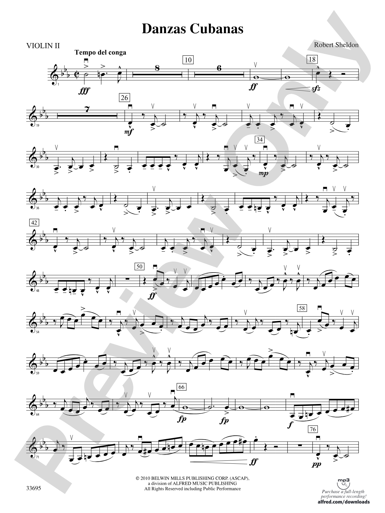 Danzas Cubanas: 2nd Violin