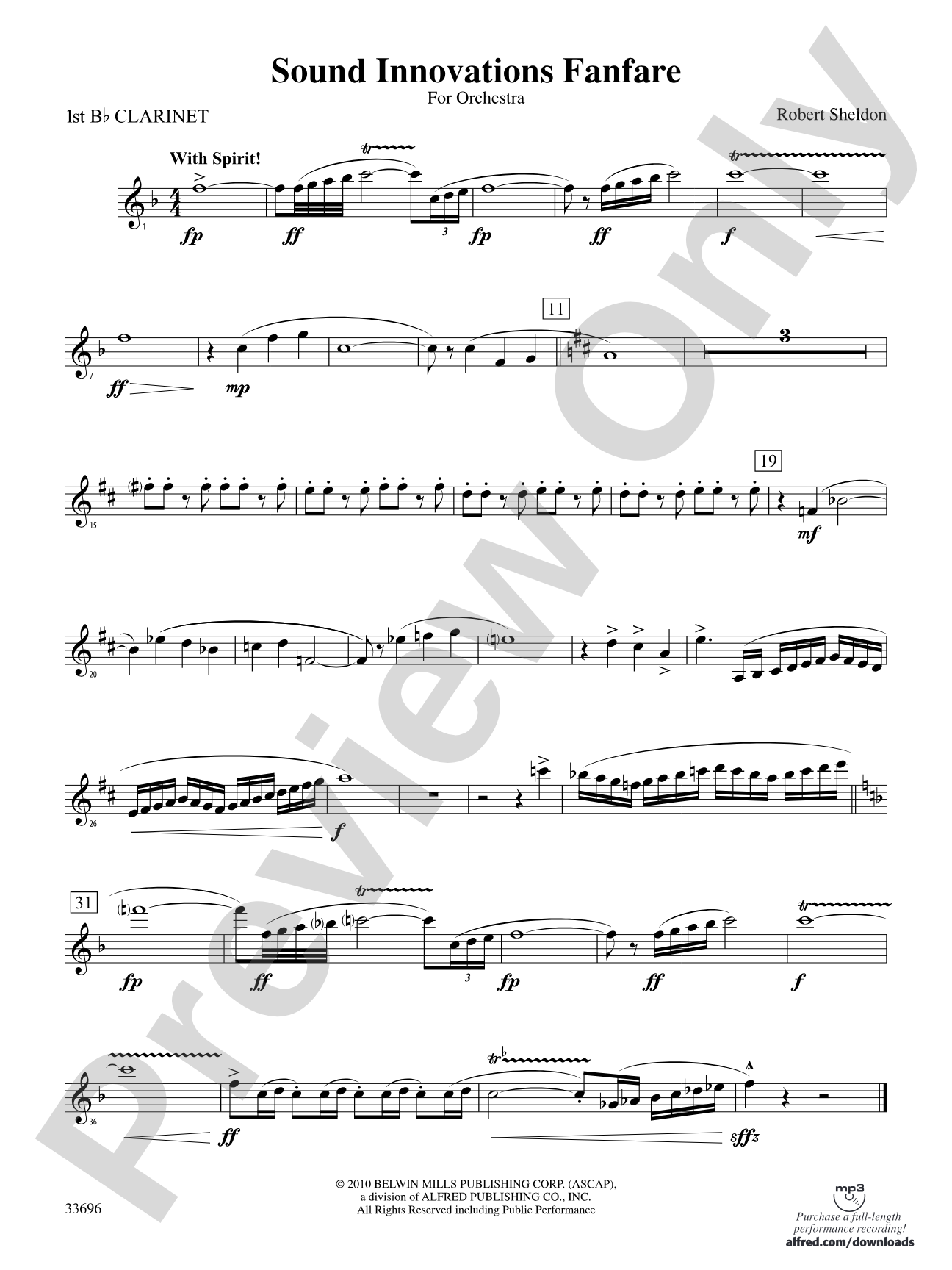 Sound Innovations Fanfare: 1st B-flat Clarinet