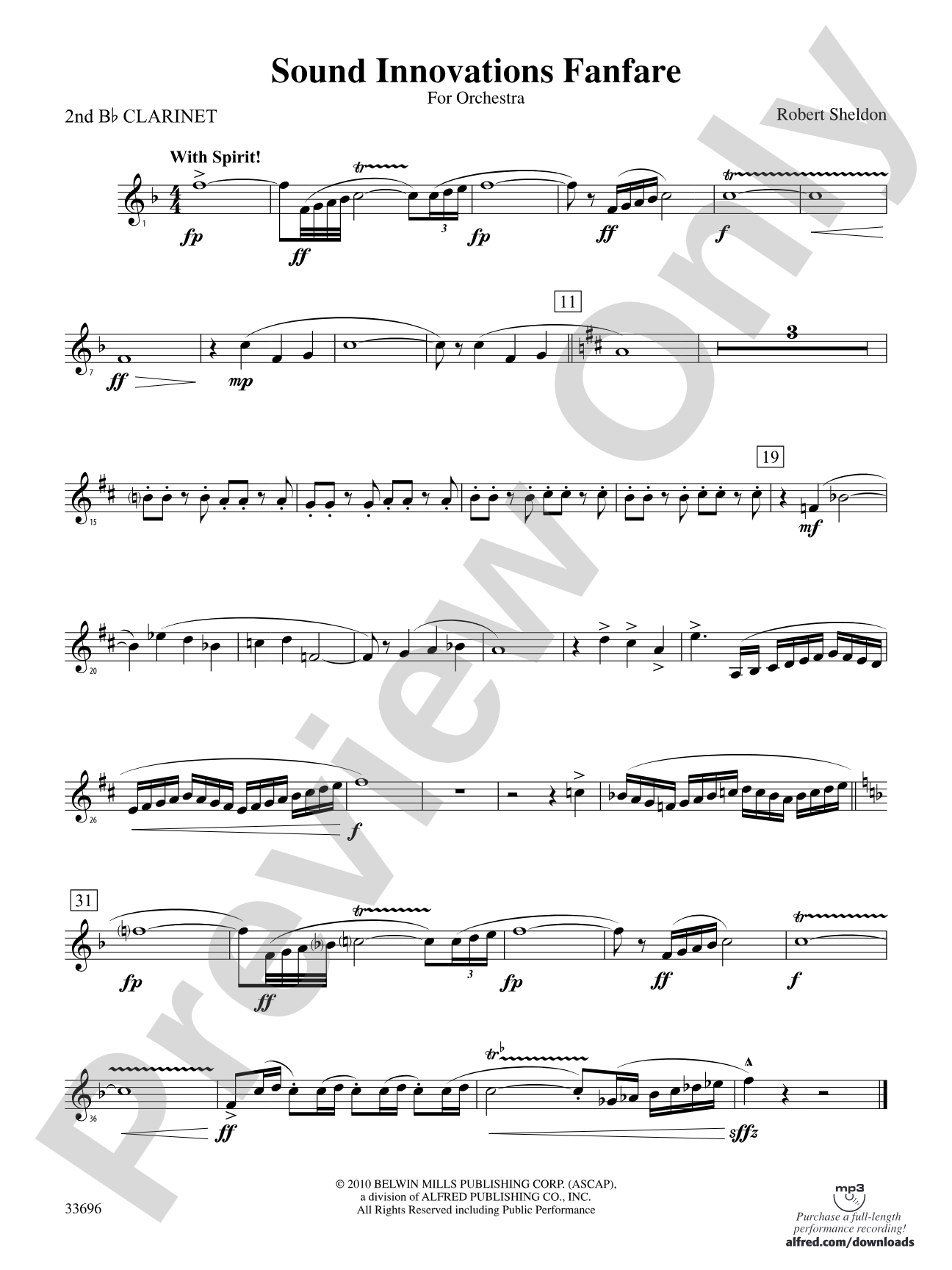 Sound Innovations Fanfare: 2nd B-flat Clarinet