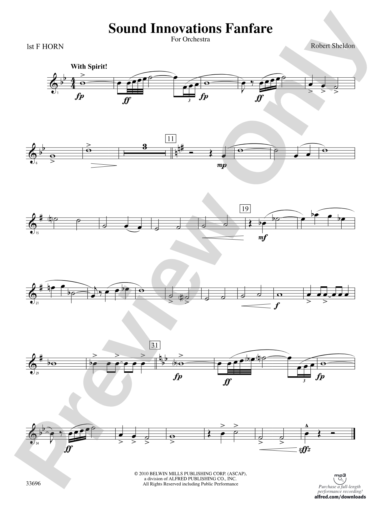 Sound Innovations Fanfare: 1st F Horn