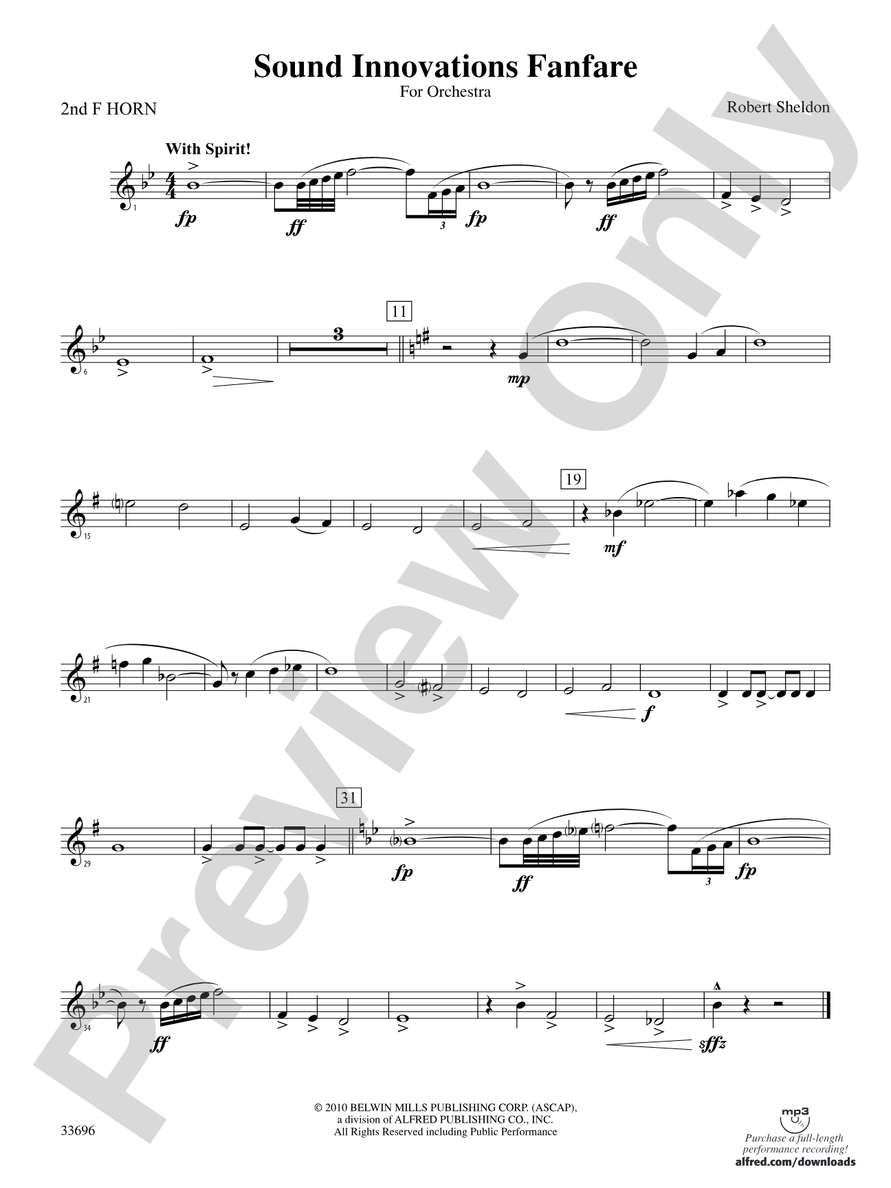Sound Innovations Fanfare: 2nd F Horn