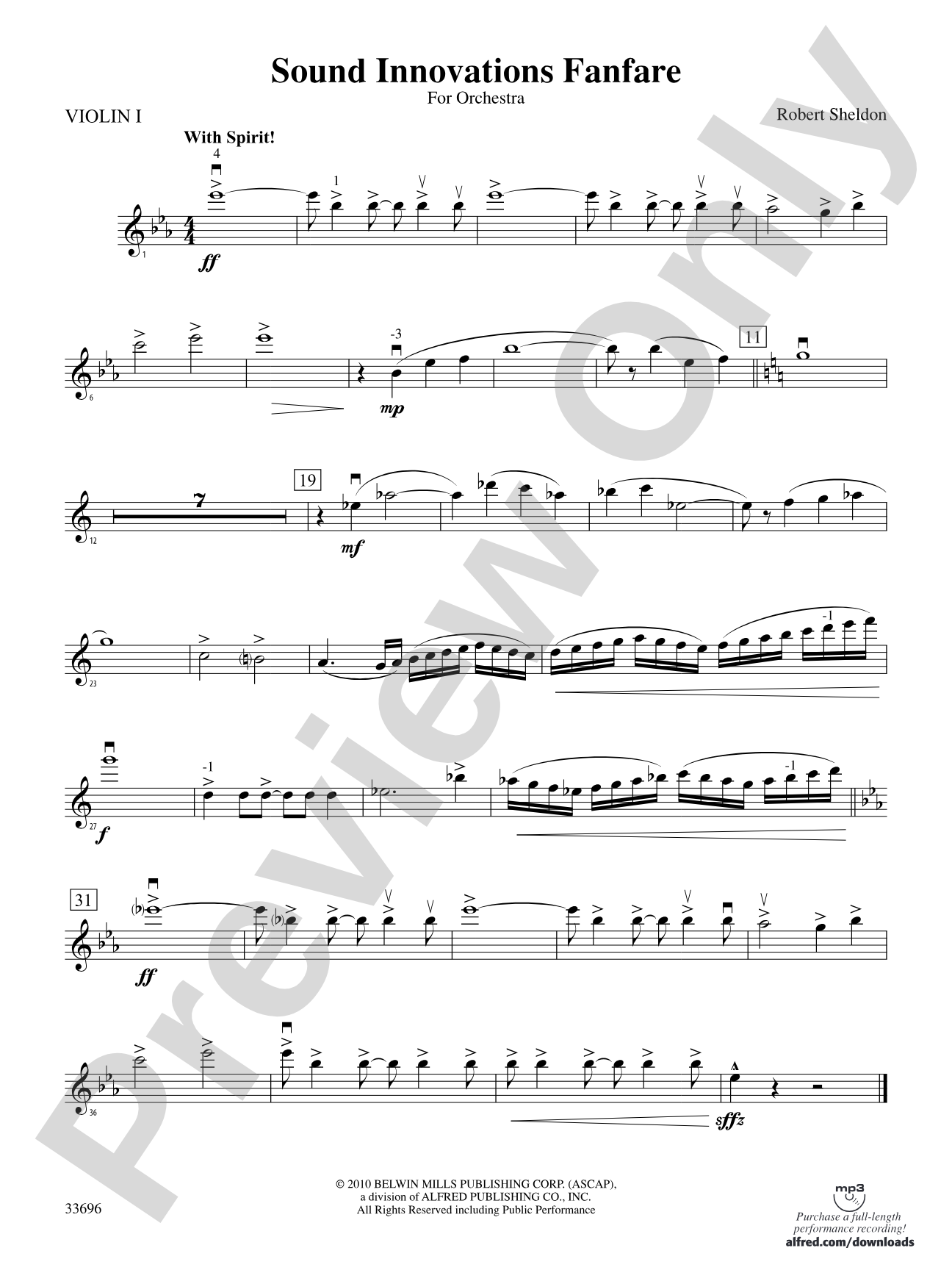 Sound Innovations Fanfare: 1st Violin