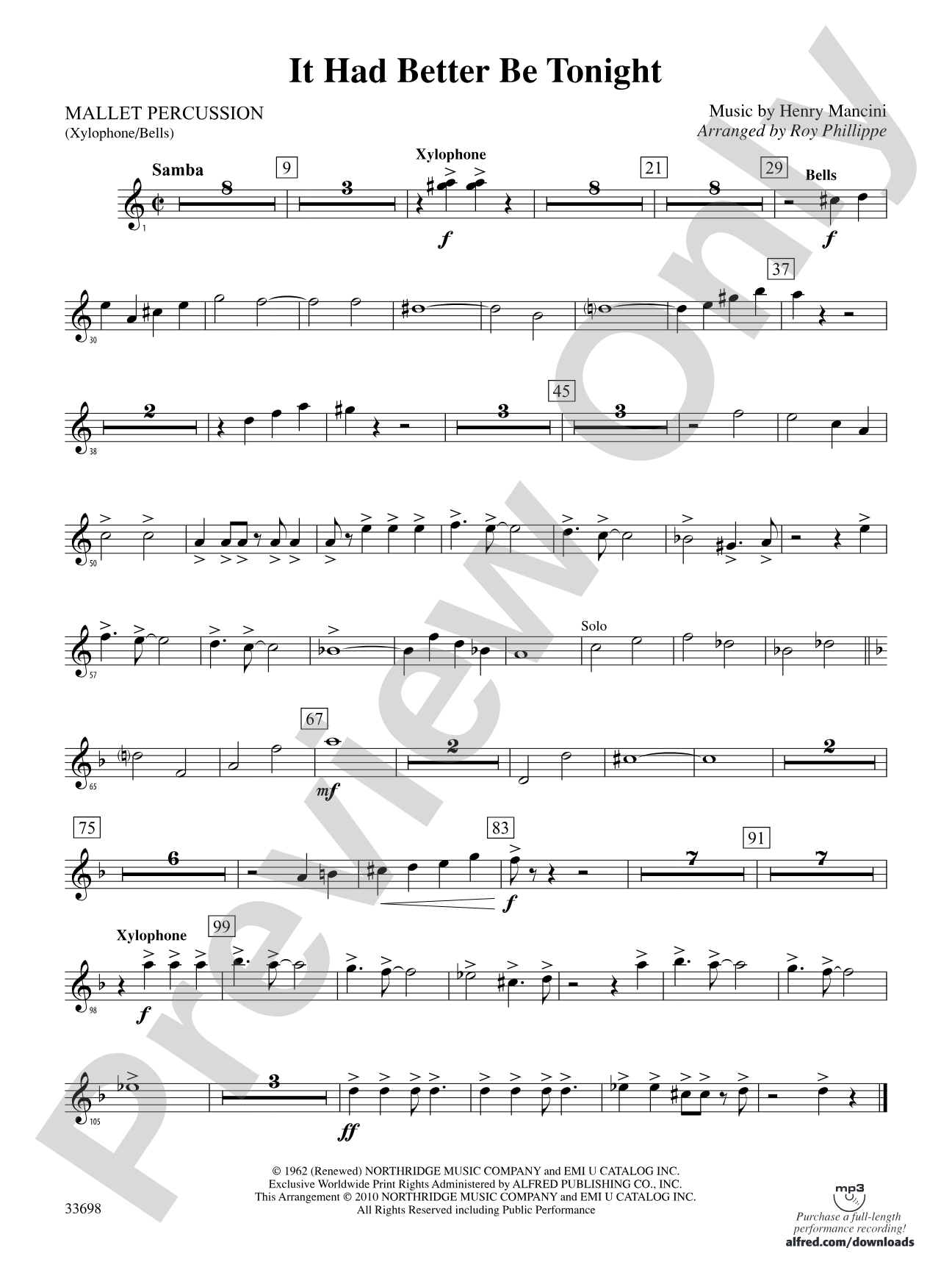 It Had Better Be Tonight (from The Pink Panther): Mallets