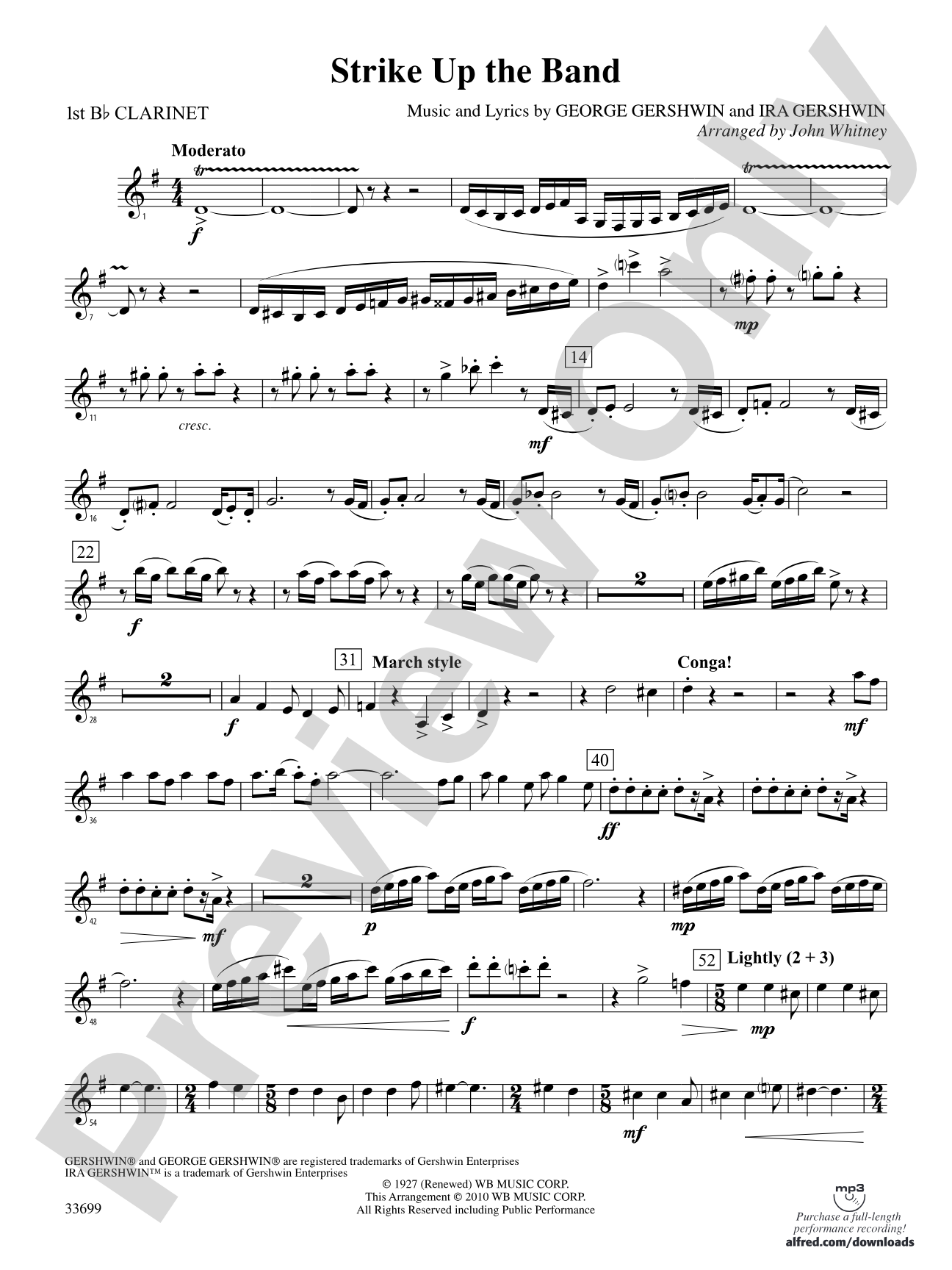 Strike Up the Band: 1st B-flat Clarinet