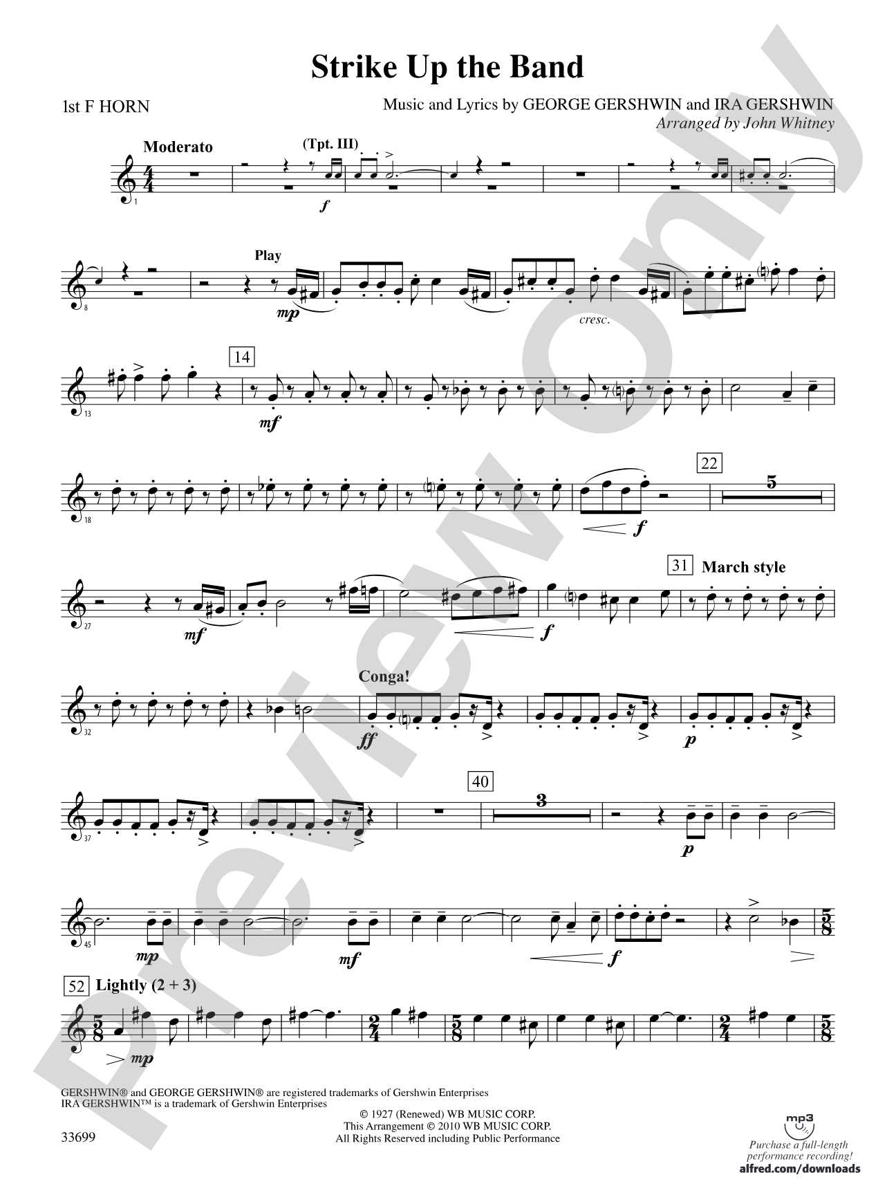 Strike Up the Band: 1st F Horn