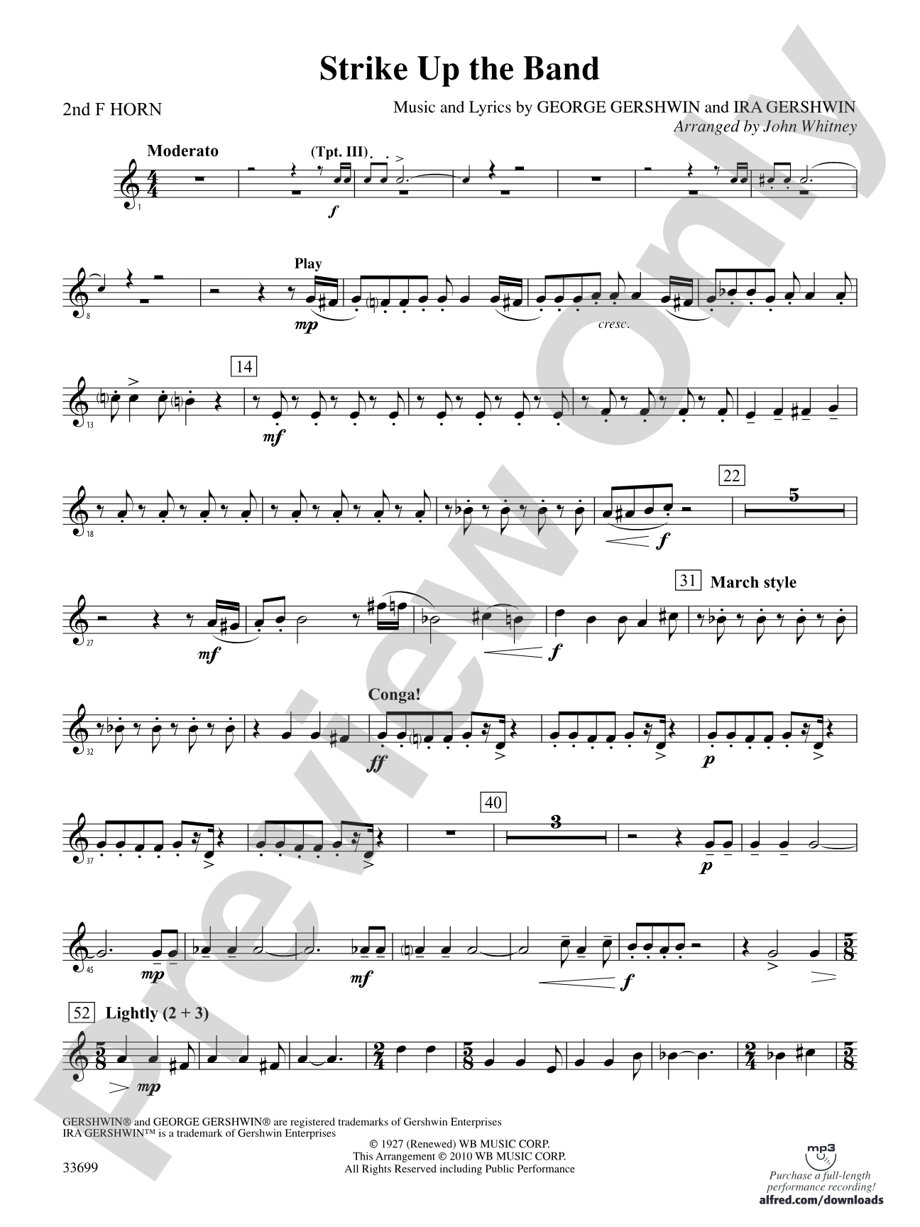 Strike Up the Band: 2nd F Horn