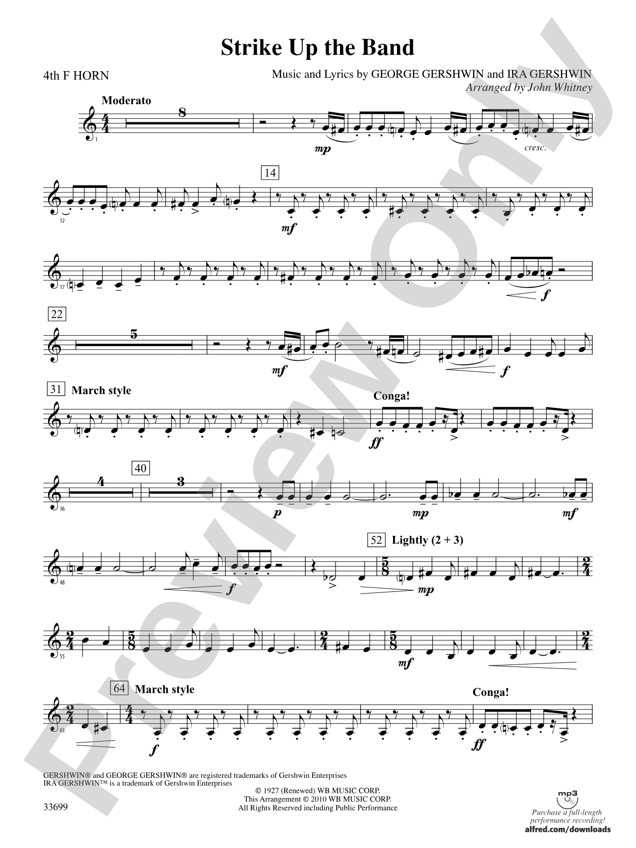 Strike Up the Band: 4th F Horn