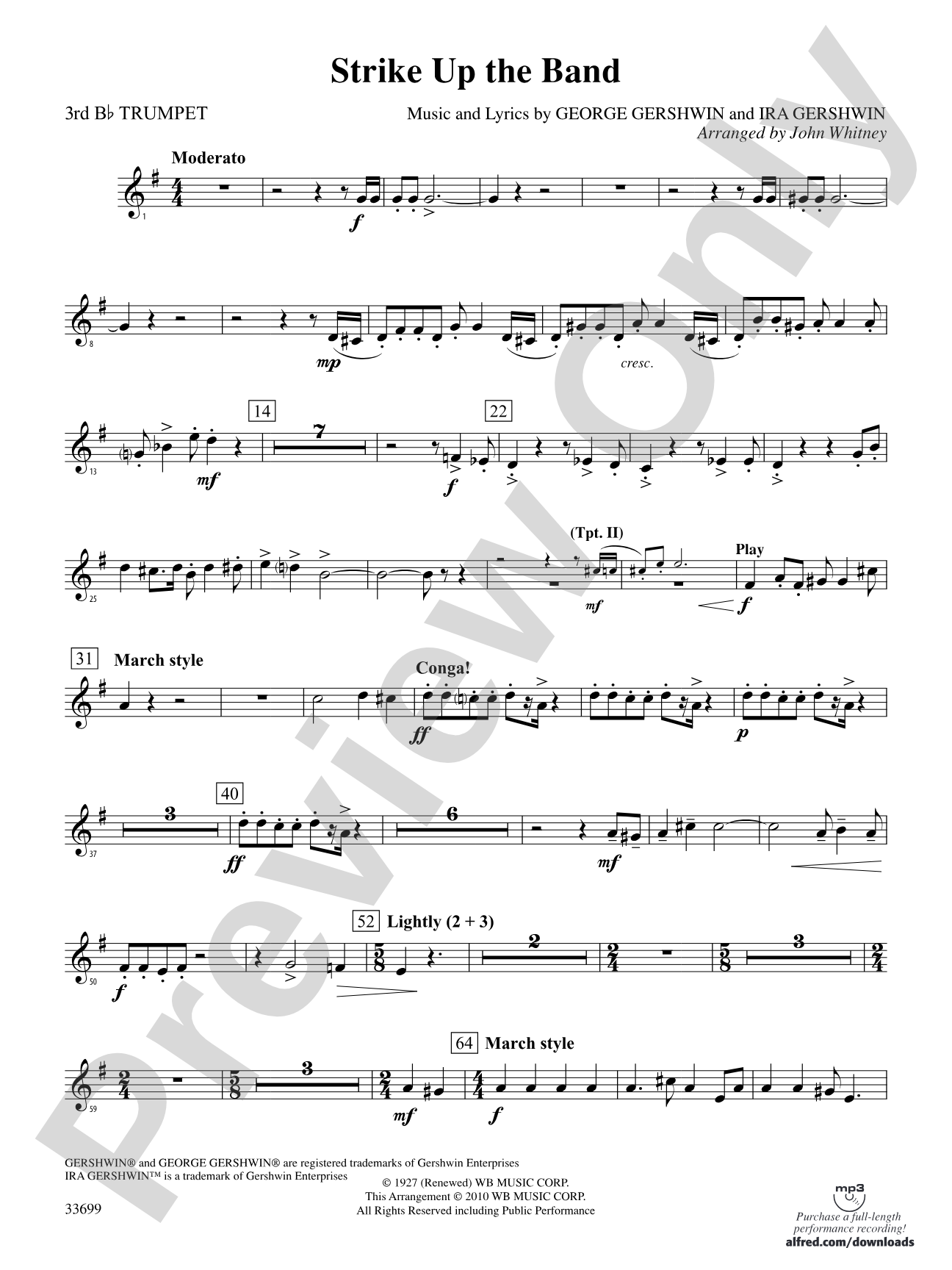 Strike Up the Band: 3rd B-flat Trumpet