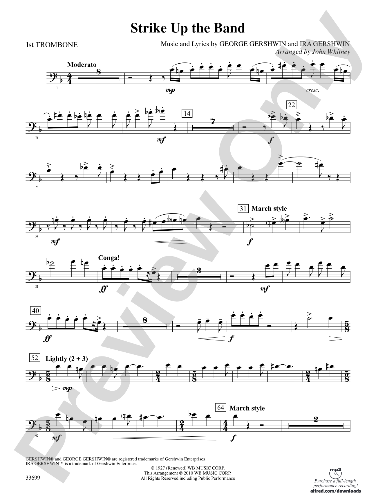 Strike Up the Band: 1st Trombone