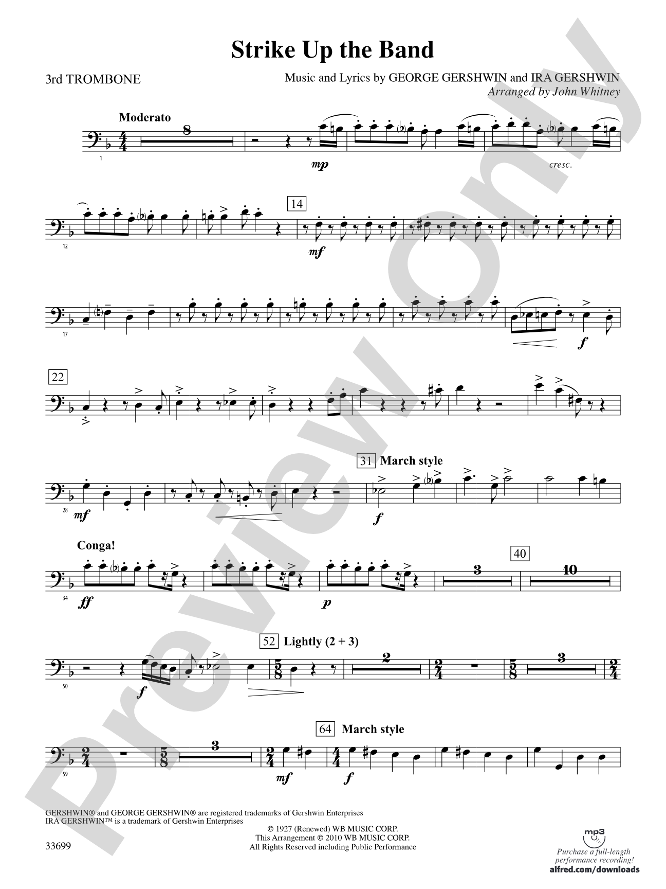 Strike Up the Band: 3rd Trombone