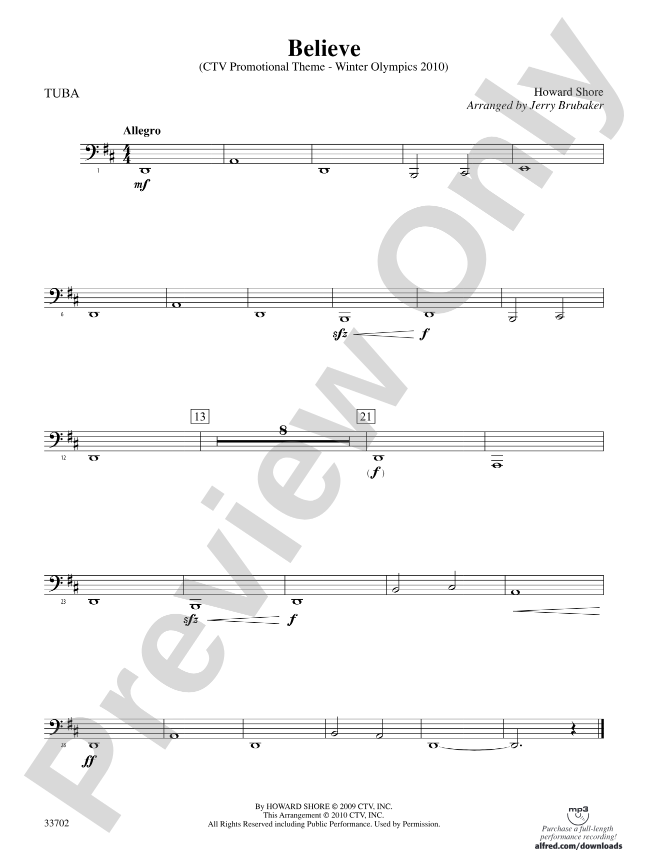 Believe (Winter Olympics 2010): Tuba