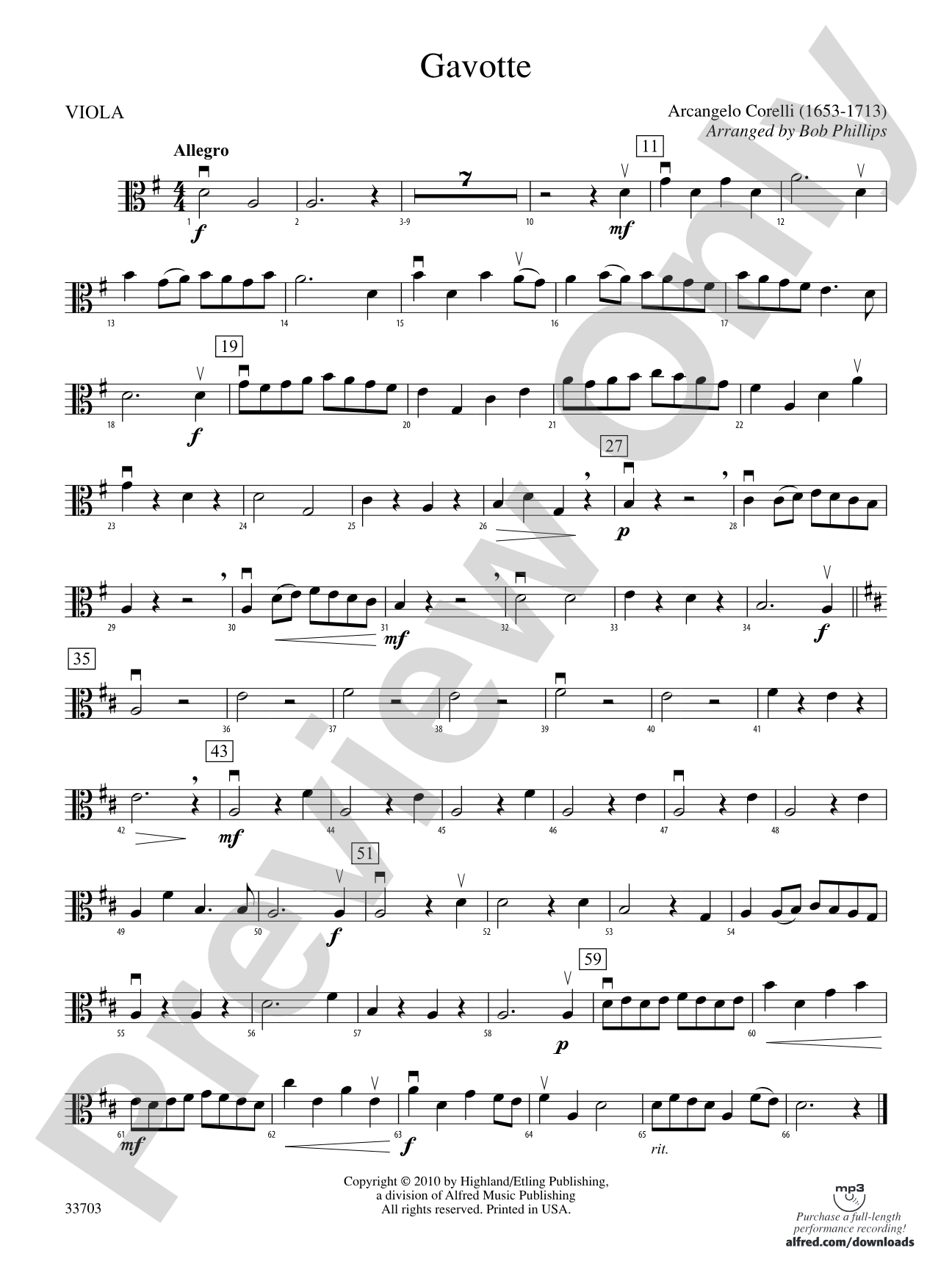 Gavotte: Viola