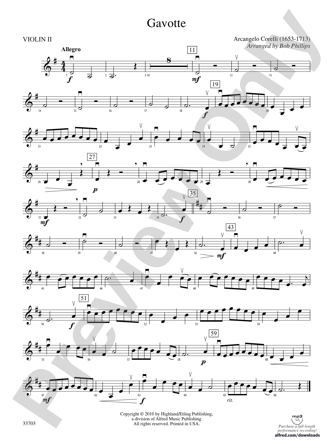 Gavotte: 2nd Violin