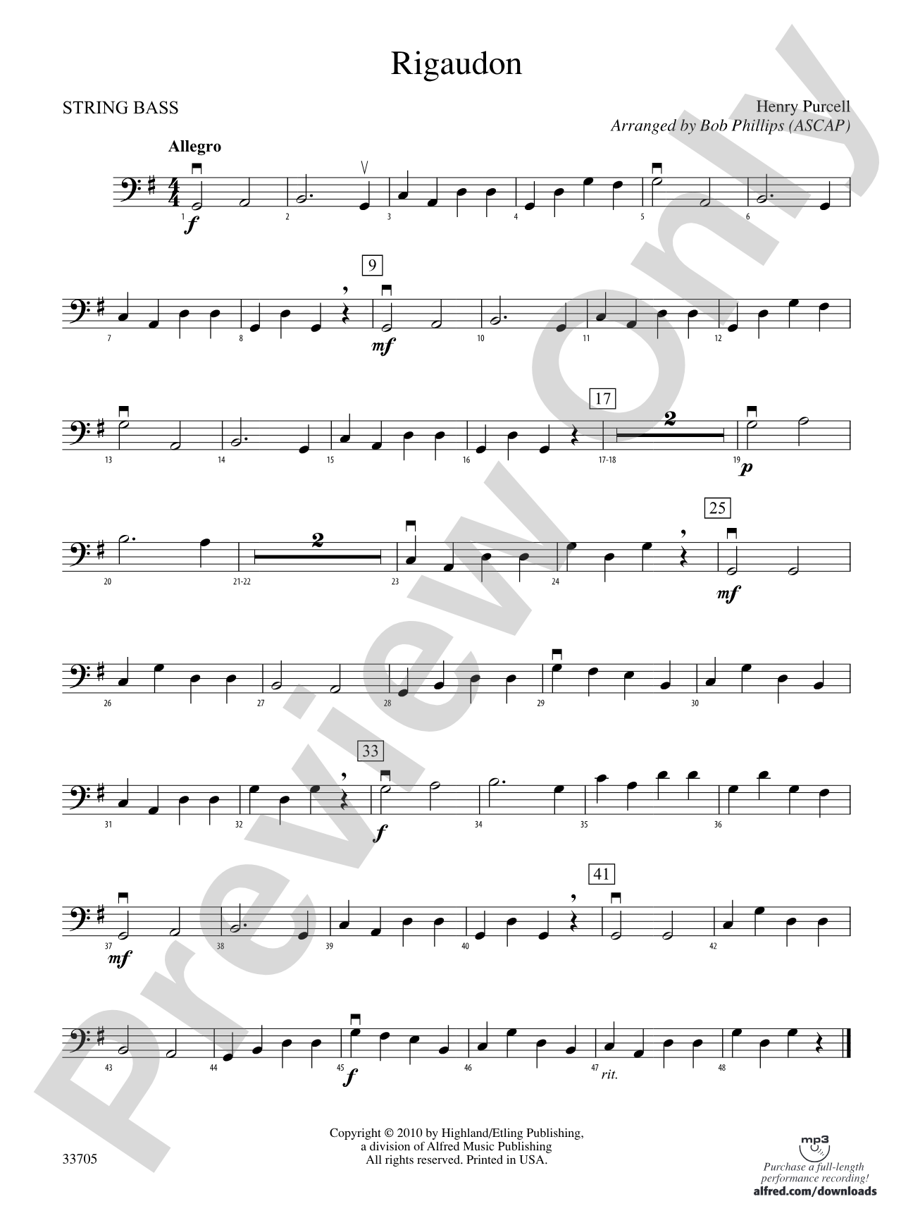 Rigaudon: String Bass