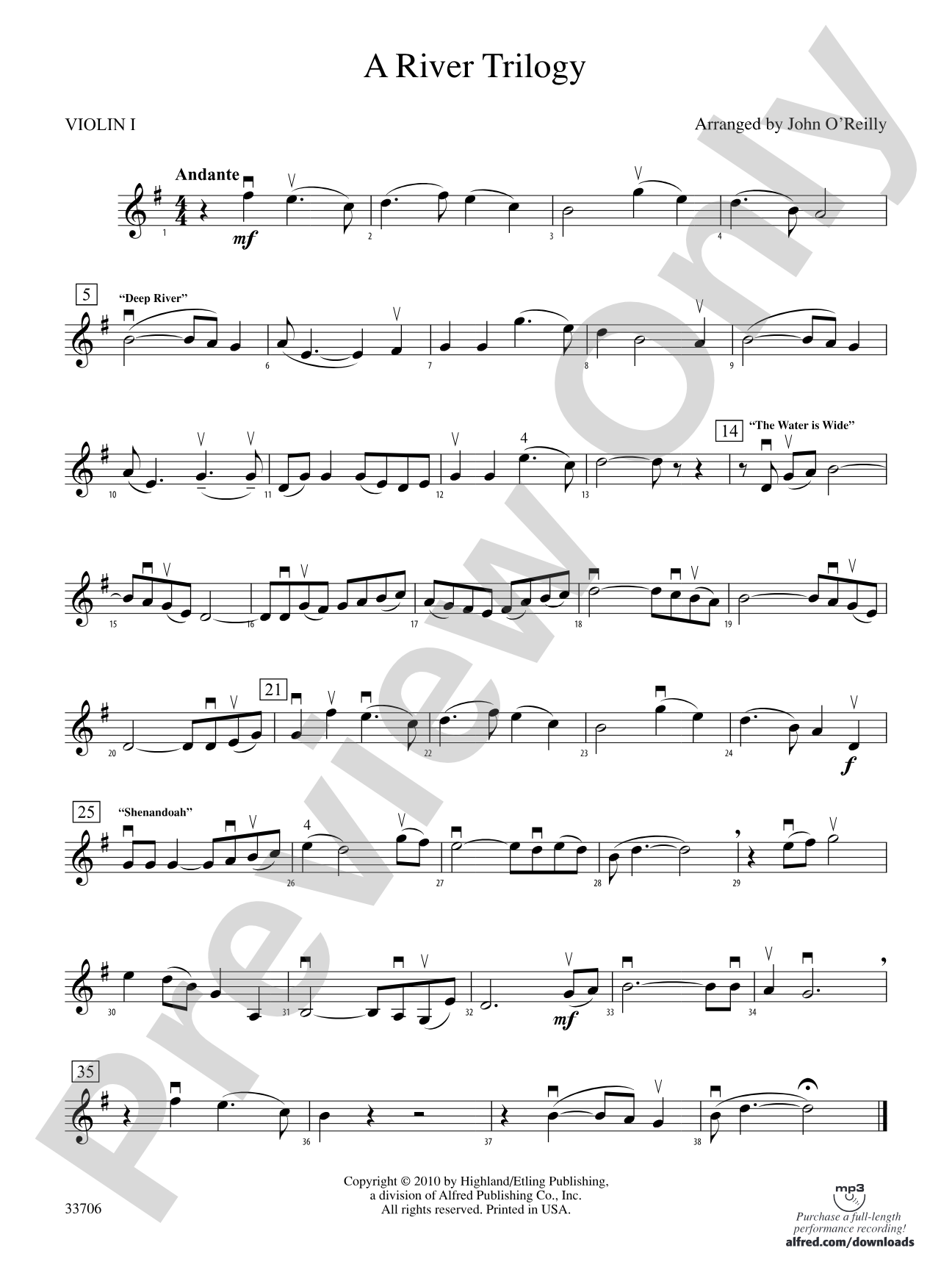 A River Trilogy: 1st Violin