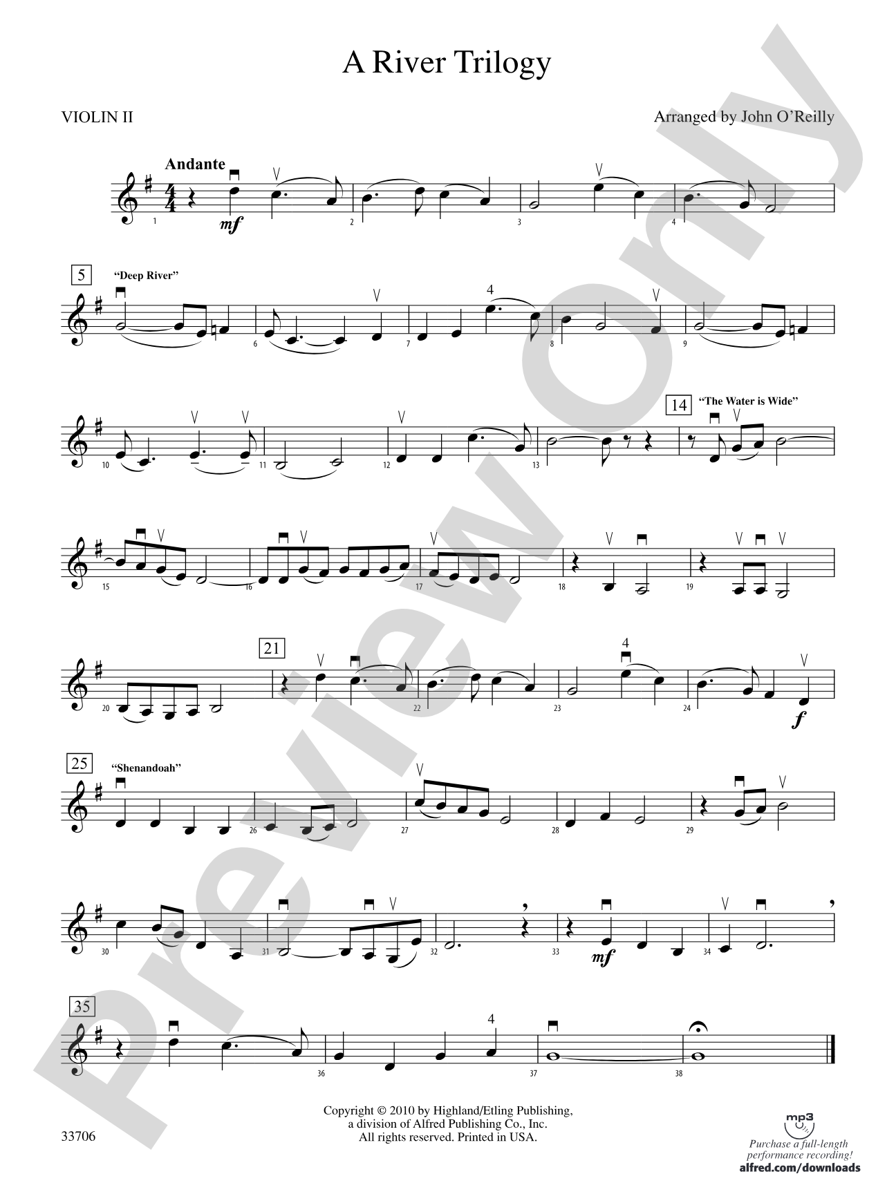 A River Trilogy: 2nd Violin