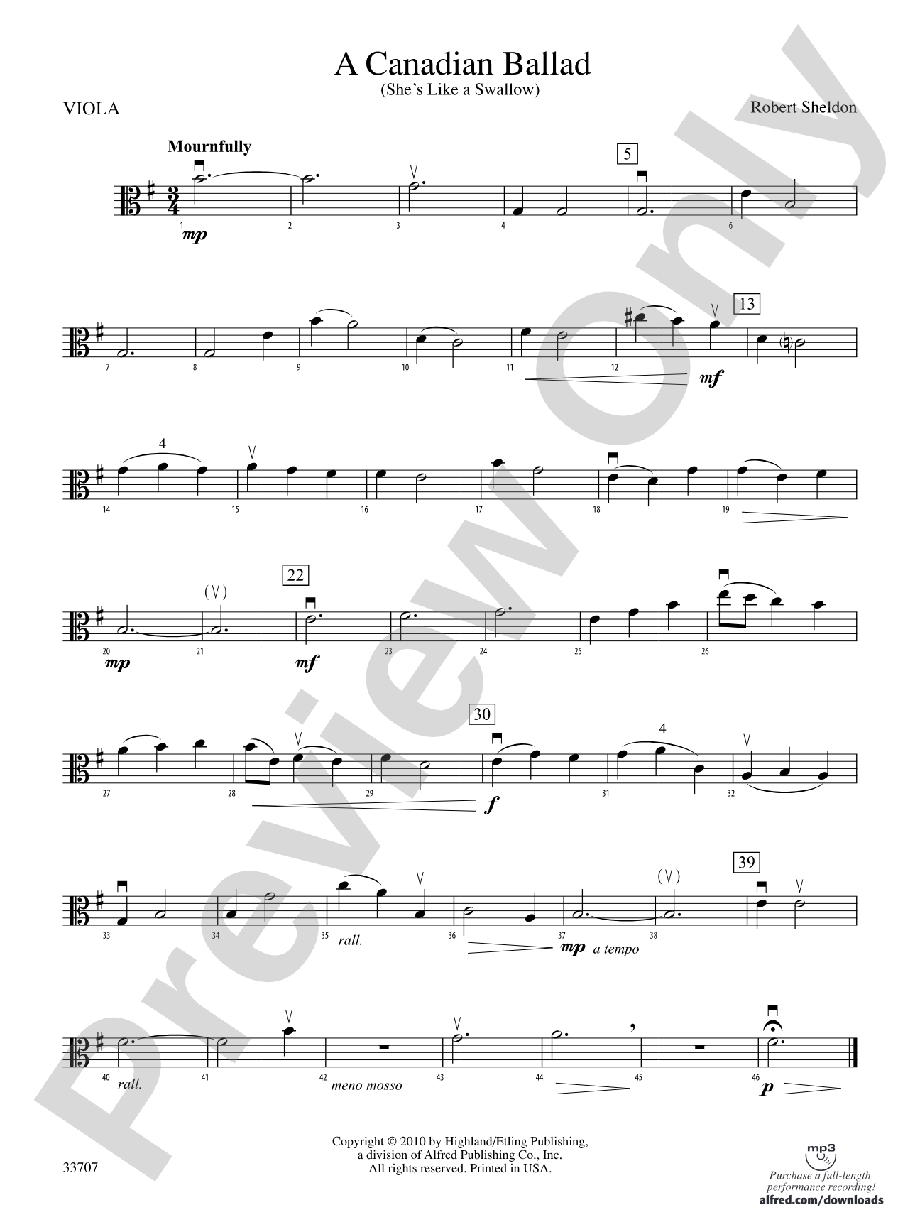 A Canadian Ballad: Viola