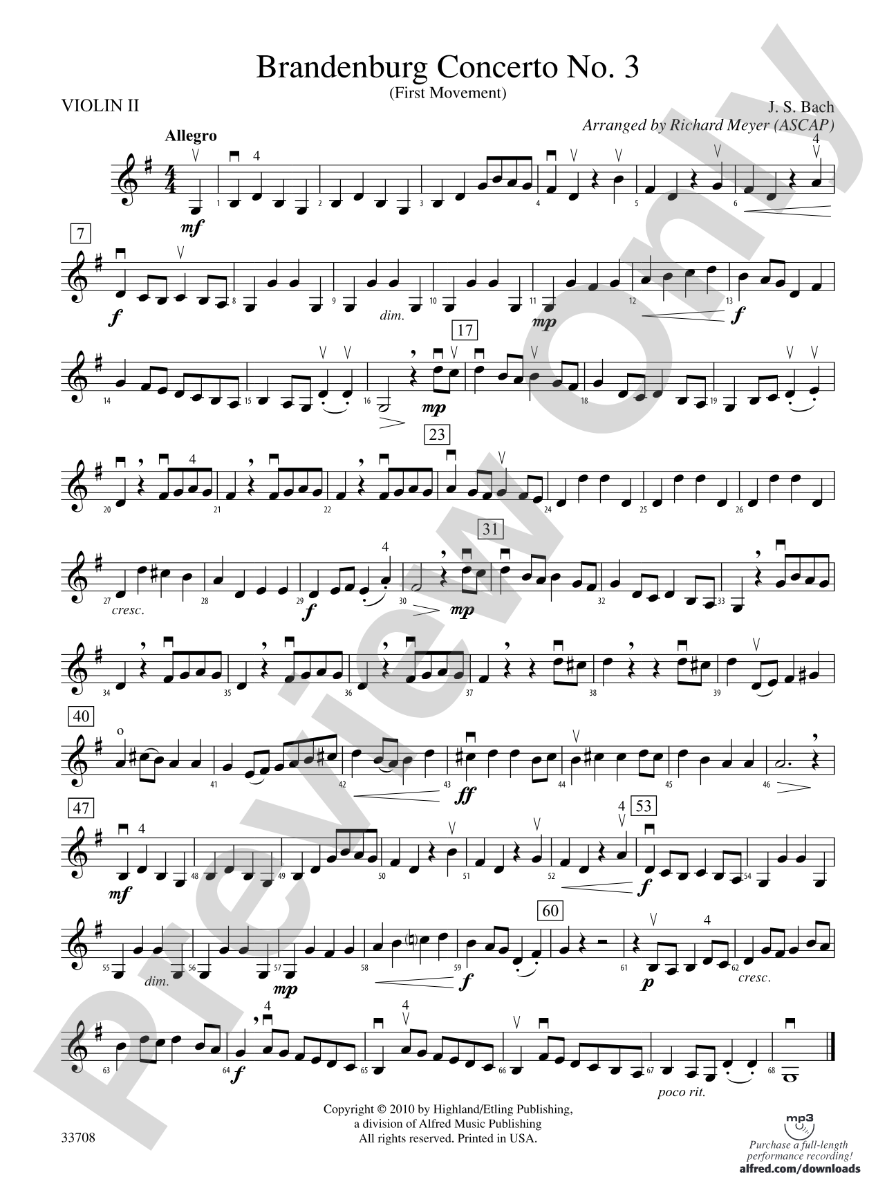 Brandenburg Concerto No. 3 (First Movement): 2nd Violin